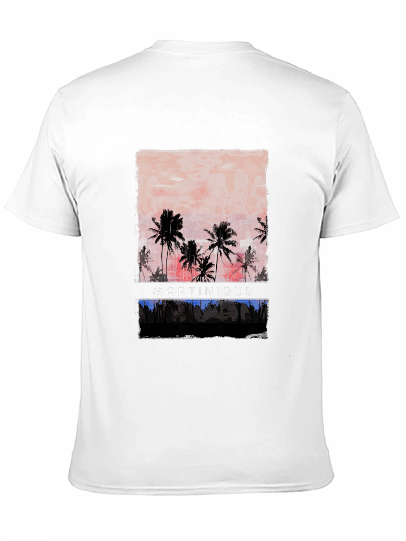 Black Martinique Palm Tree Sunset Graphic Tee view 11