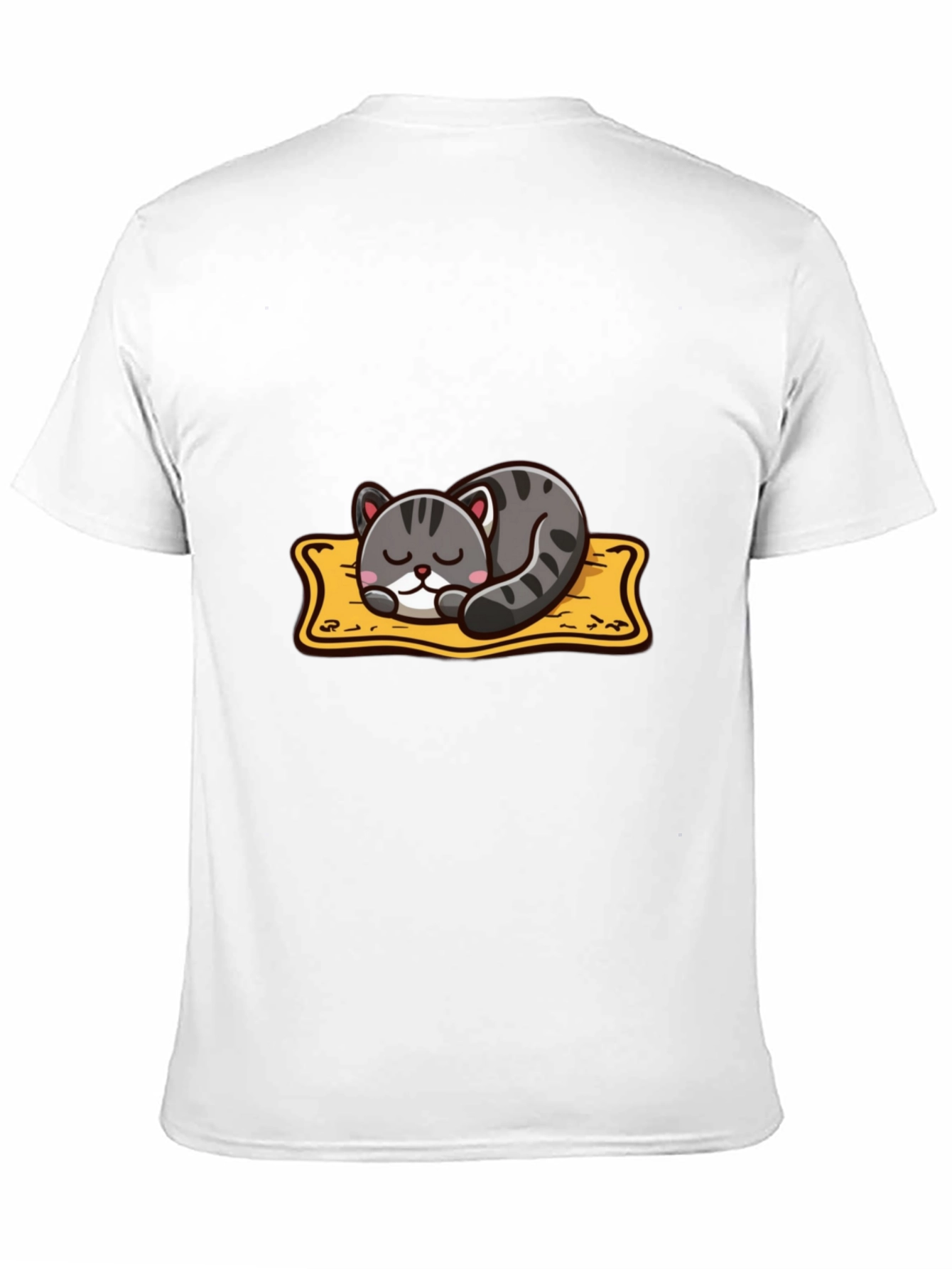 Black Cute Cartoon Cat Nap T-Shirt - Black view 11