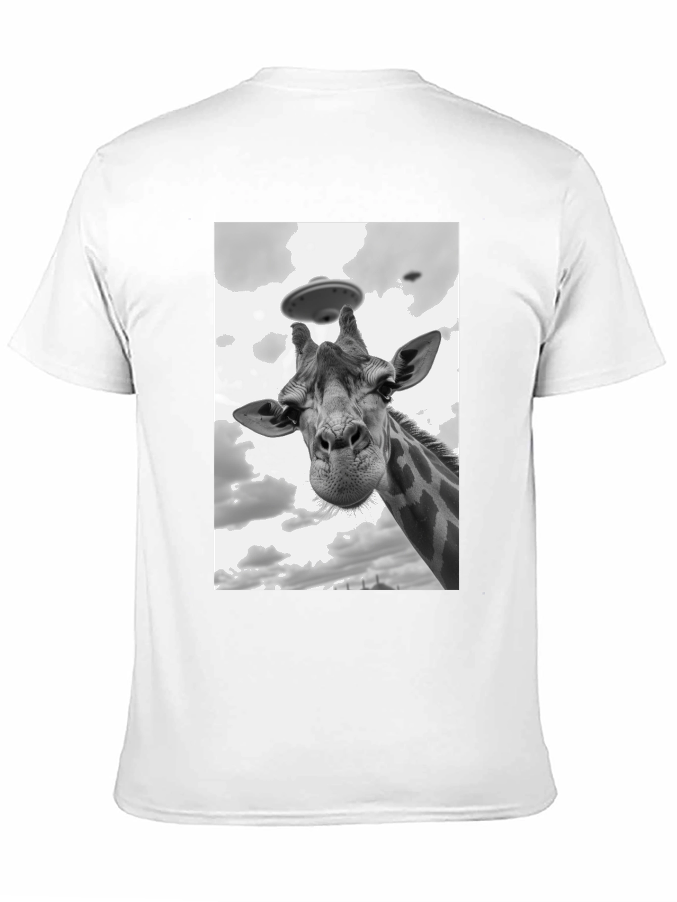Black Giraffe Abduction T-Shirt: Quirky UFO Tee view 11