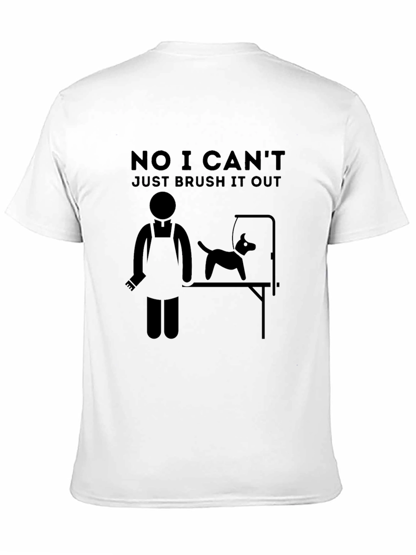 Black Funny Dog Groomer T-Shirt - Brush It Out view 11