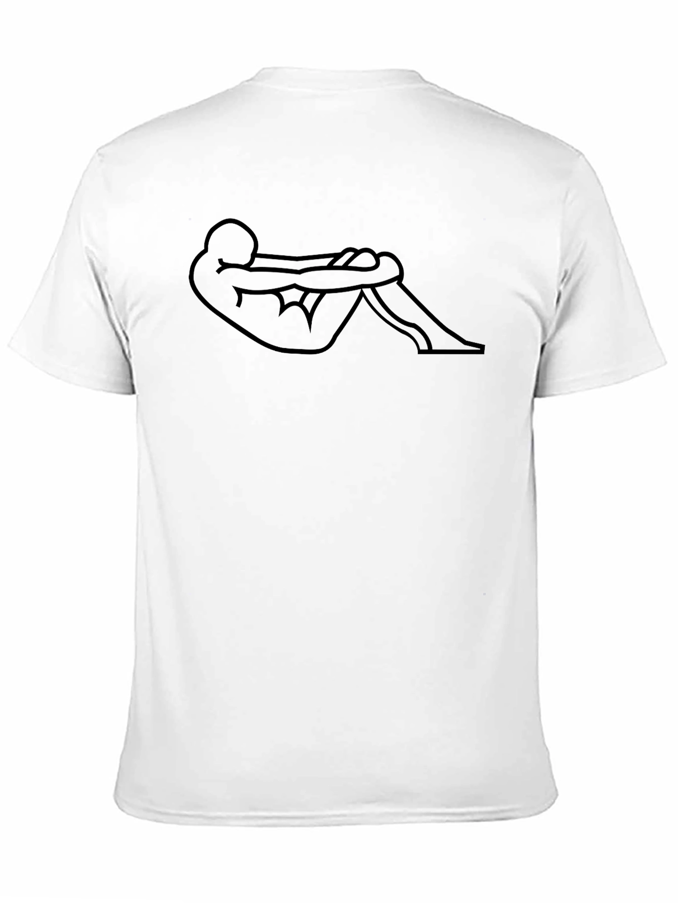 Minimalist Outline Man in Fetal Position Black T-Shirt - 11