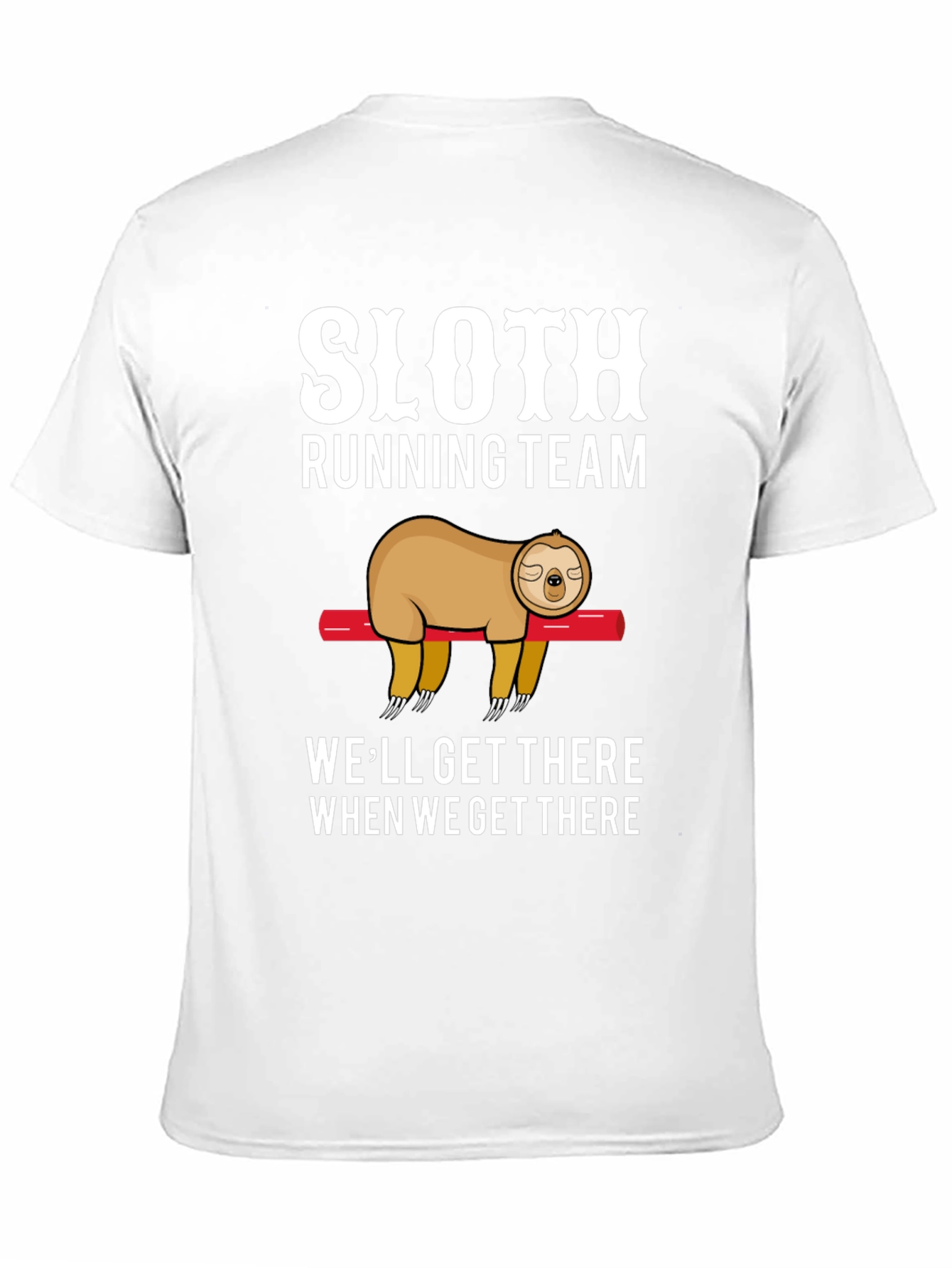 Black Sloth Running Team T-Shirt - Funny Lazy Design view 11