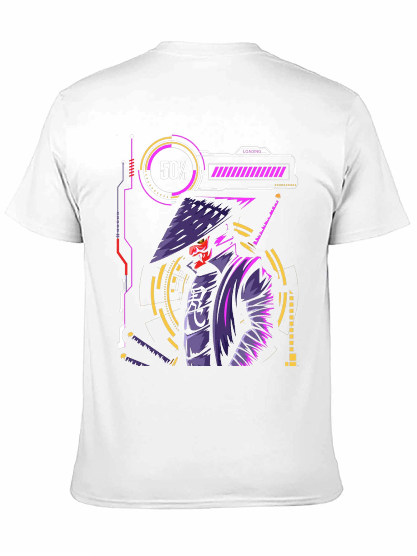 Black Cyberpunk Samurai T-Shirt - Futuristic Warrior Design view 11