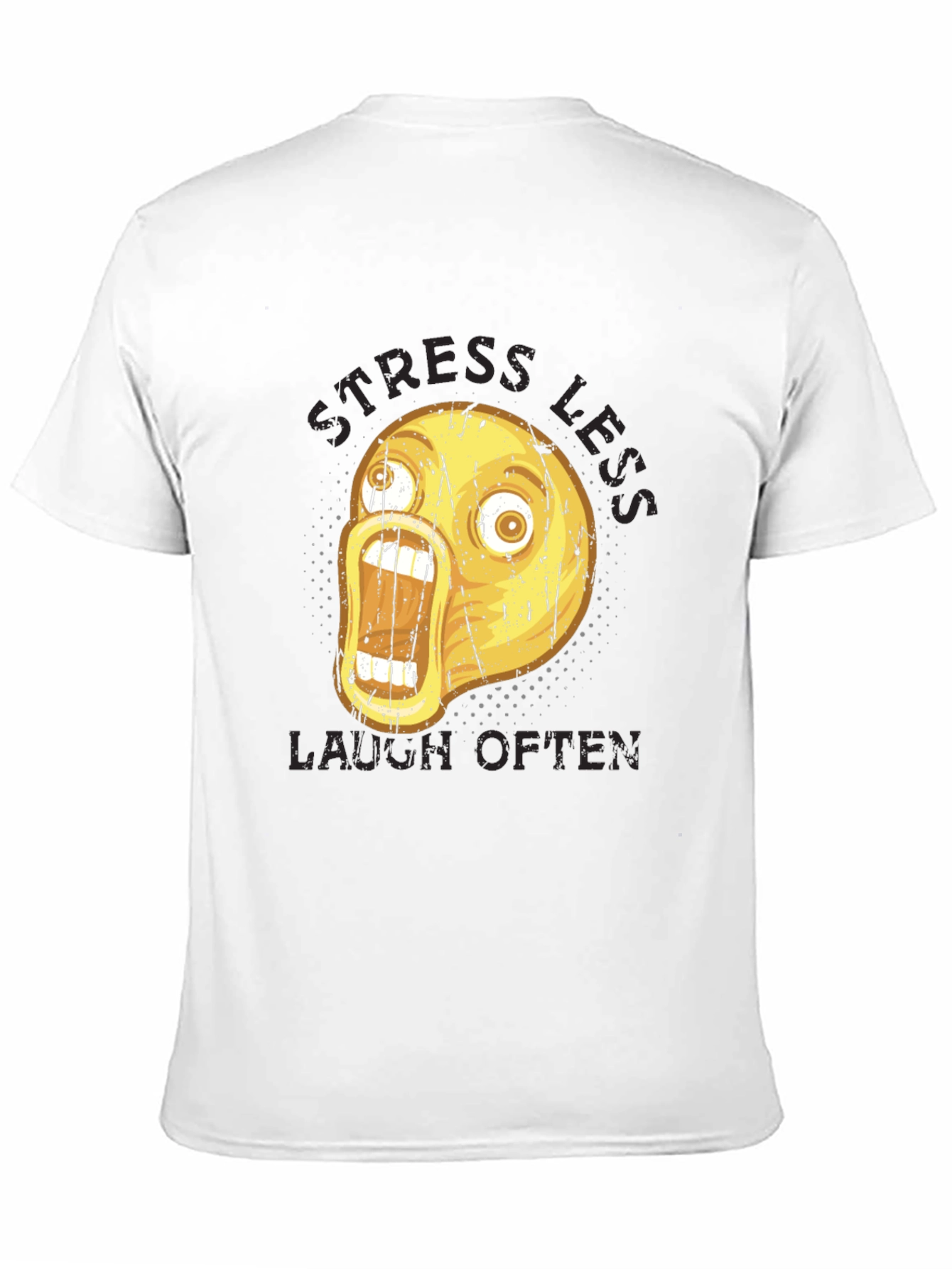 Black Stress Less Laugh Often Graphic Tee view 11