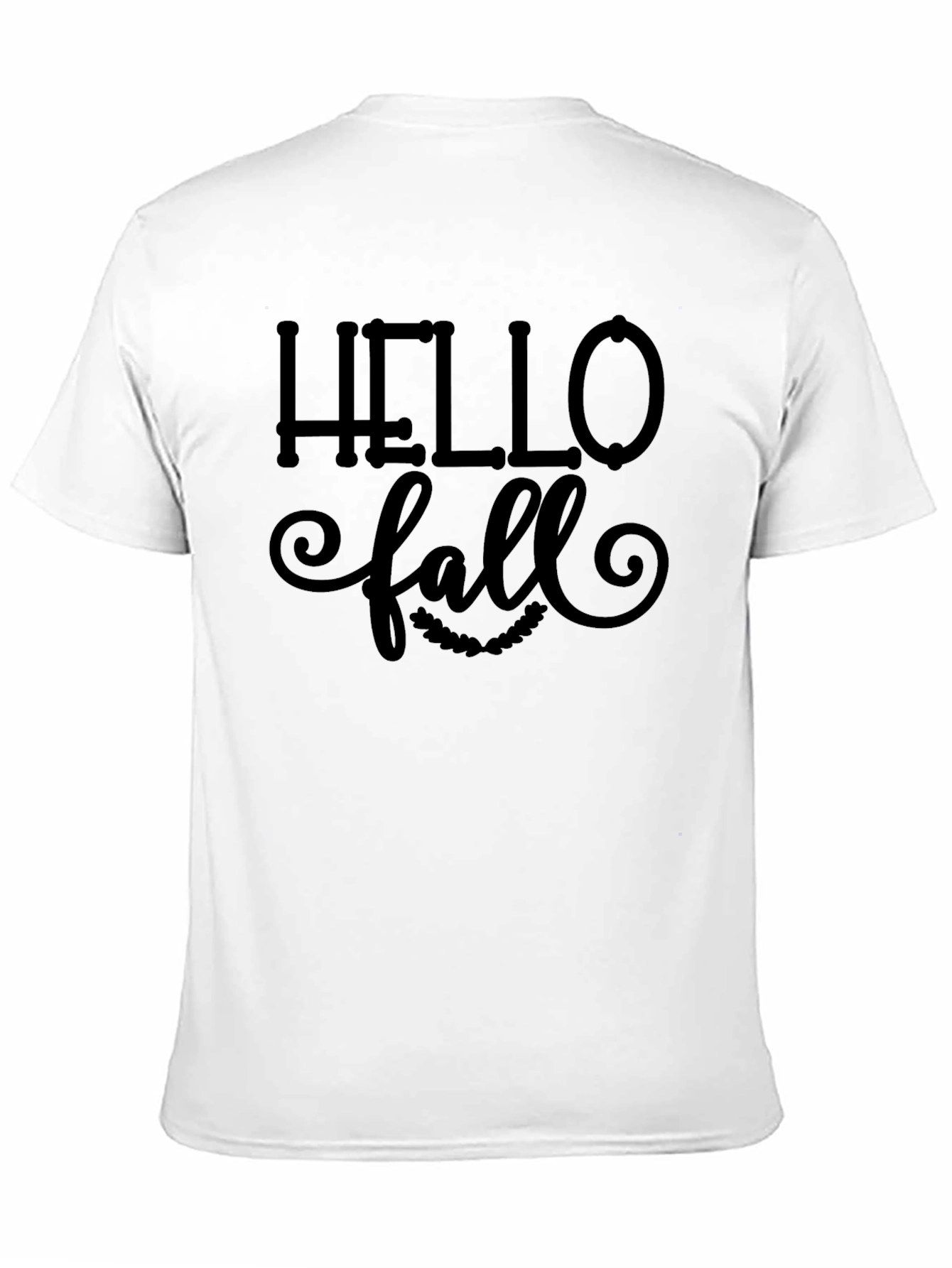 Black Hello Fall Graphic Tee - Unisex Black T-Shirt view 11