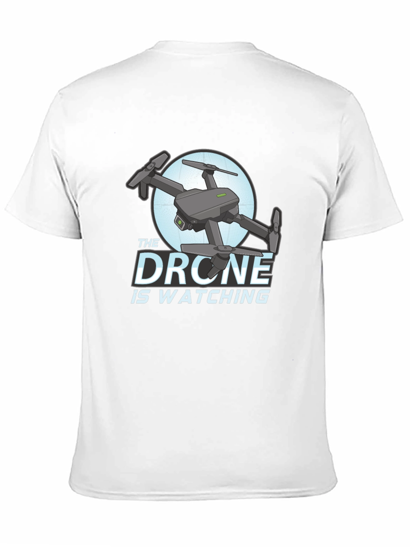 Black The Drone Is Watching Graphic T-Shirt view 11