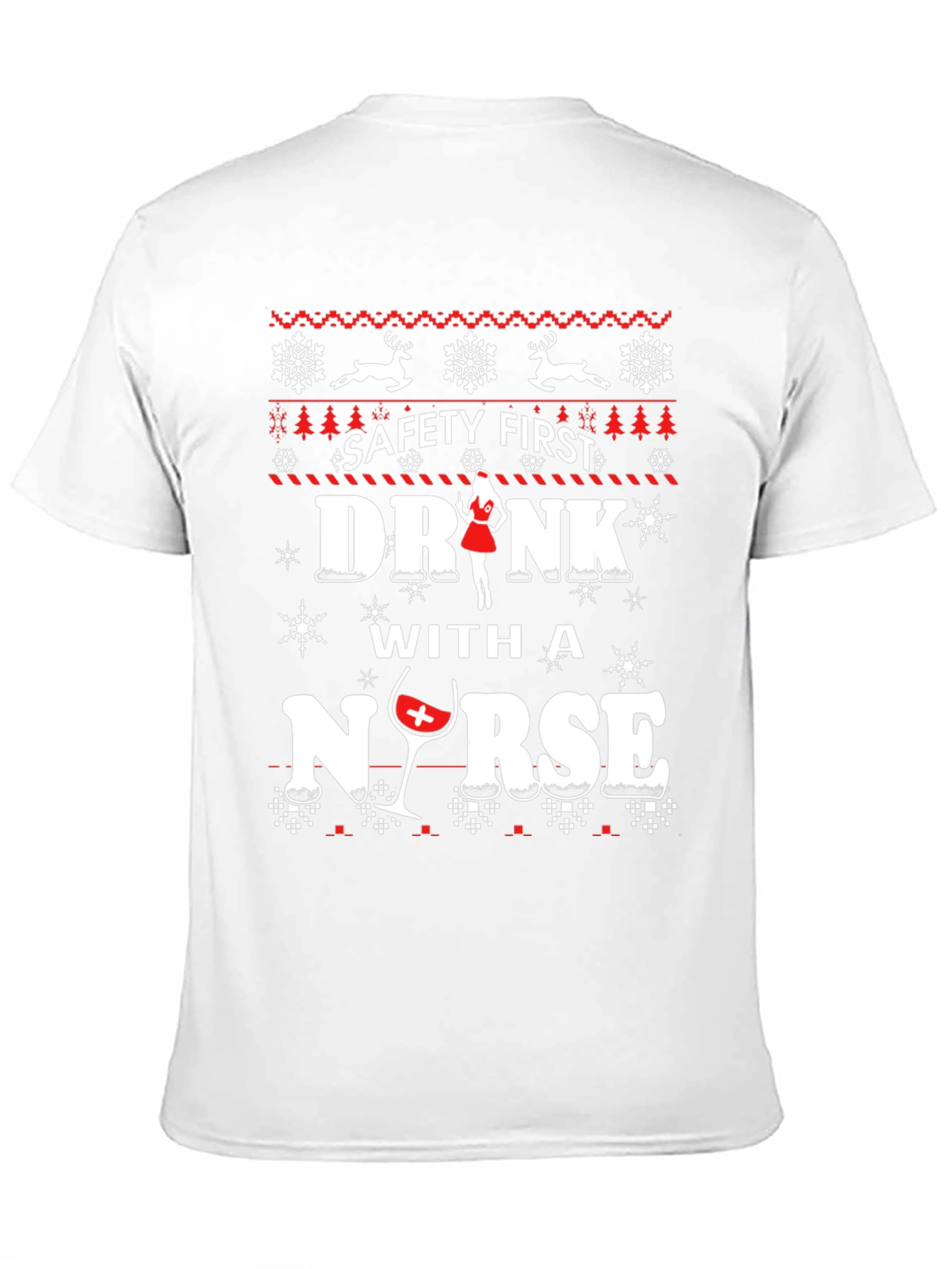 Black Safety First Drink with a Nurse T-Shirt view 11