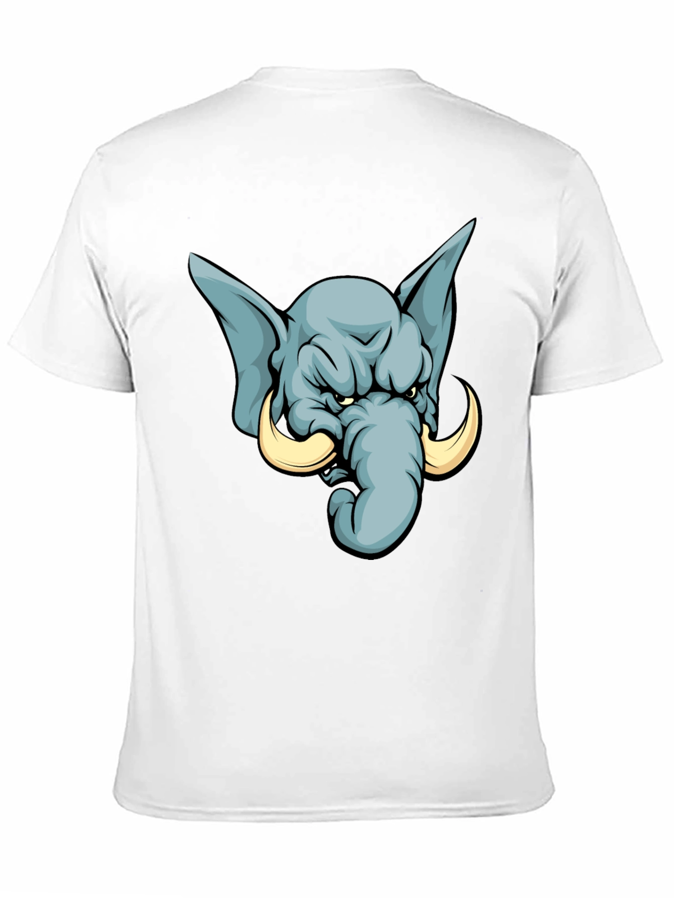 Black Angry Elephant Cartoon T-Shirt - Black view 11
