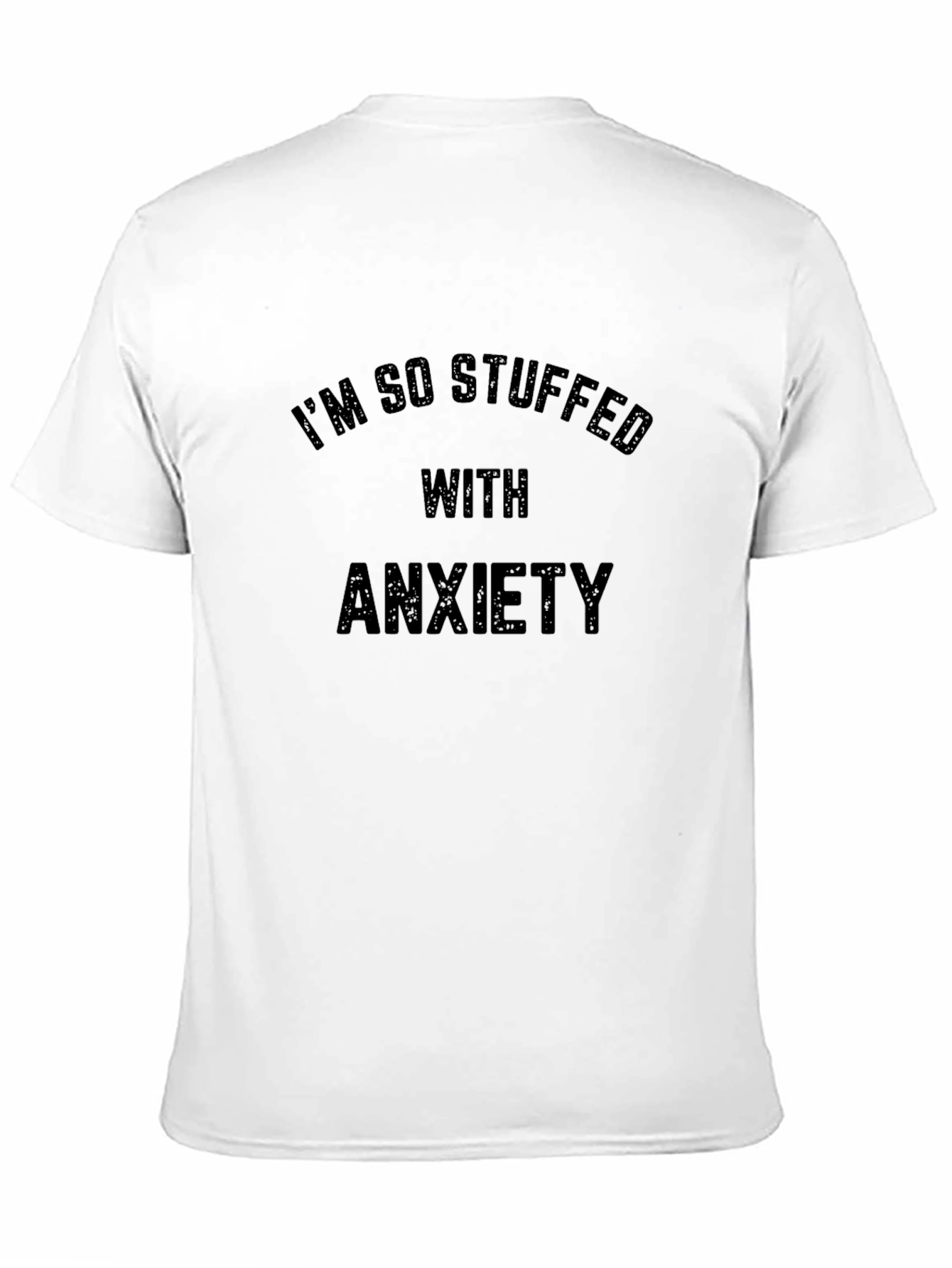 Black Anxiety Stuffed Men's Black T-Shirt view 11
