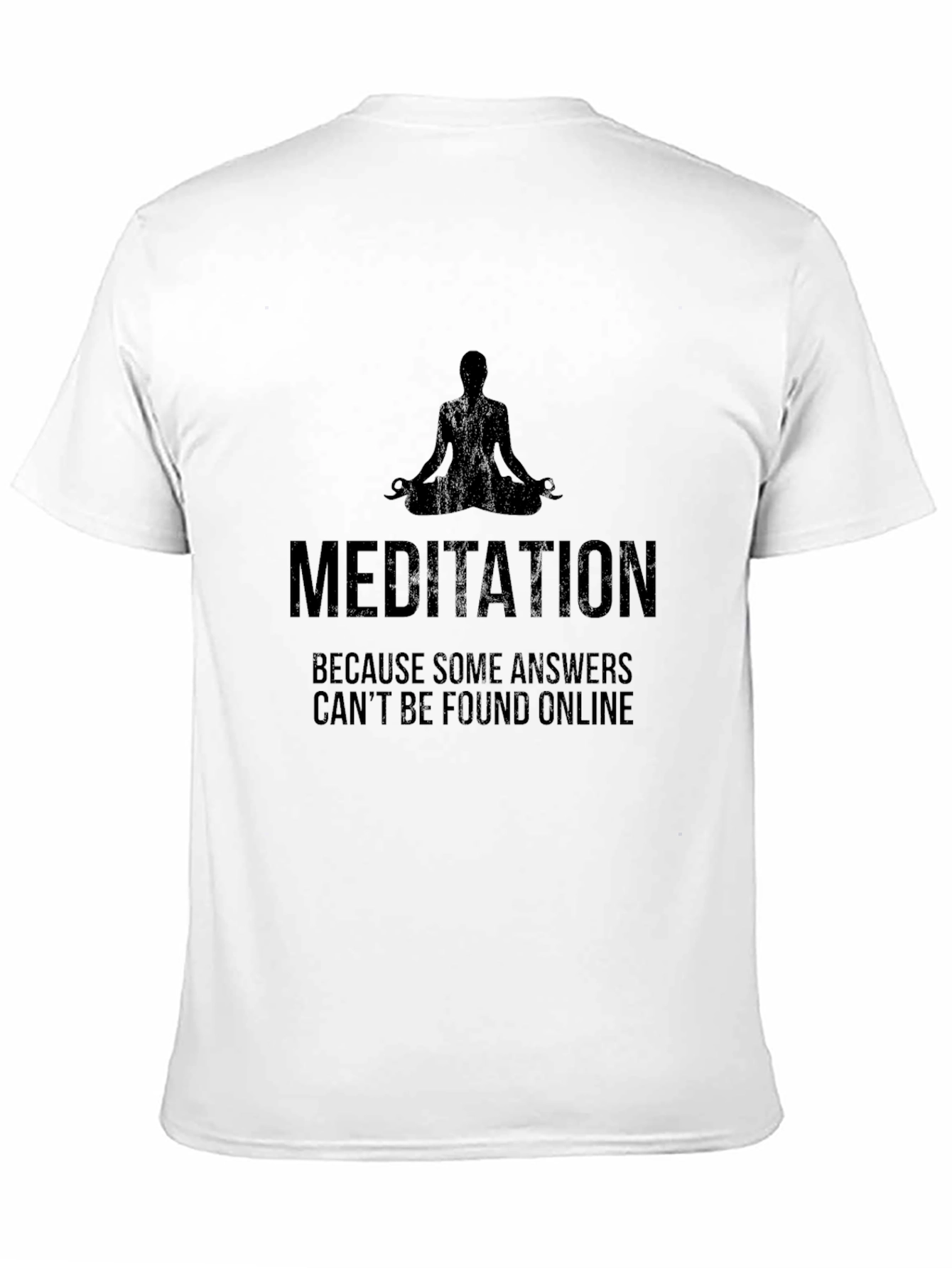 Black Meditation T-Shirt - Answers Not Found Online view 11