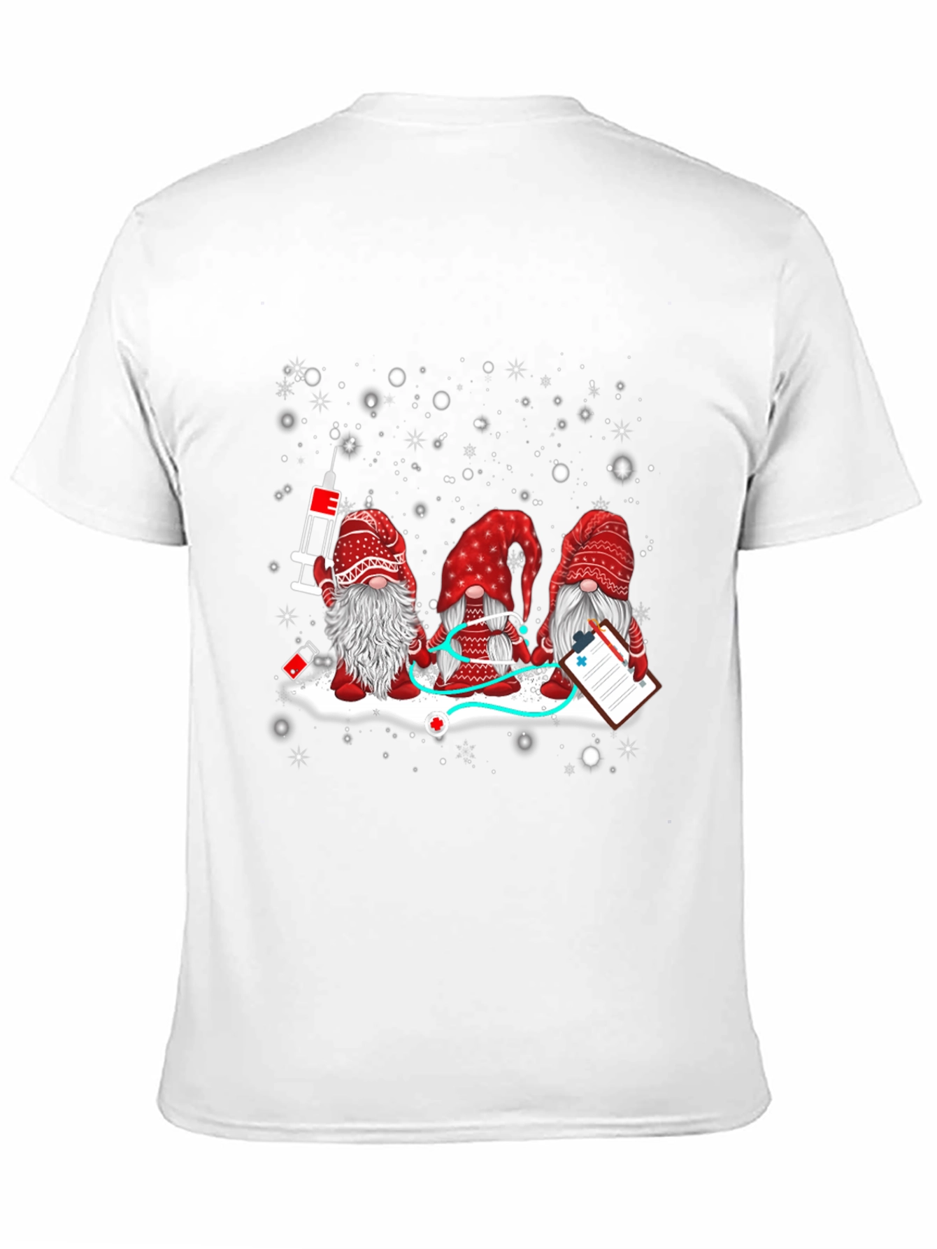 Black Nurse Gnomes T-Shirt - Holiday Medical Tee view 11