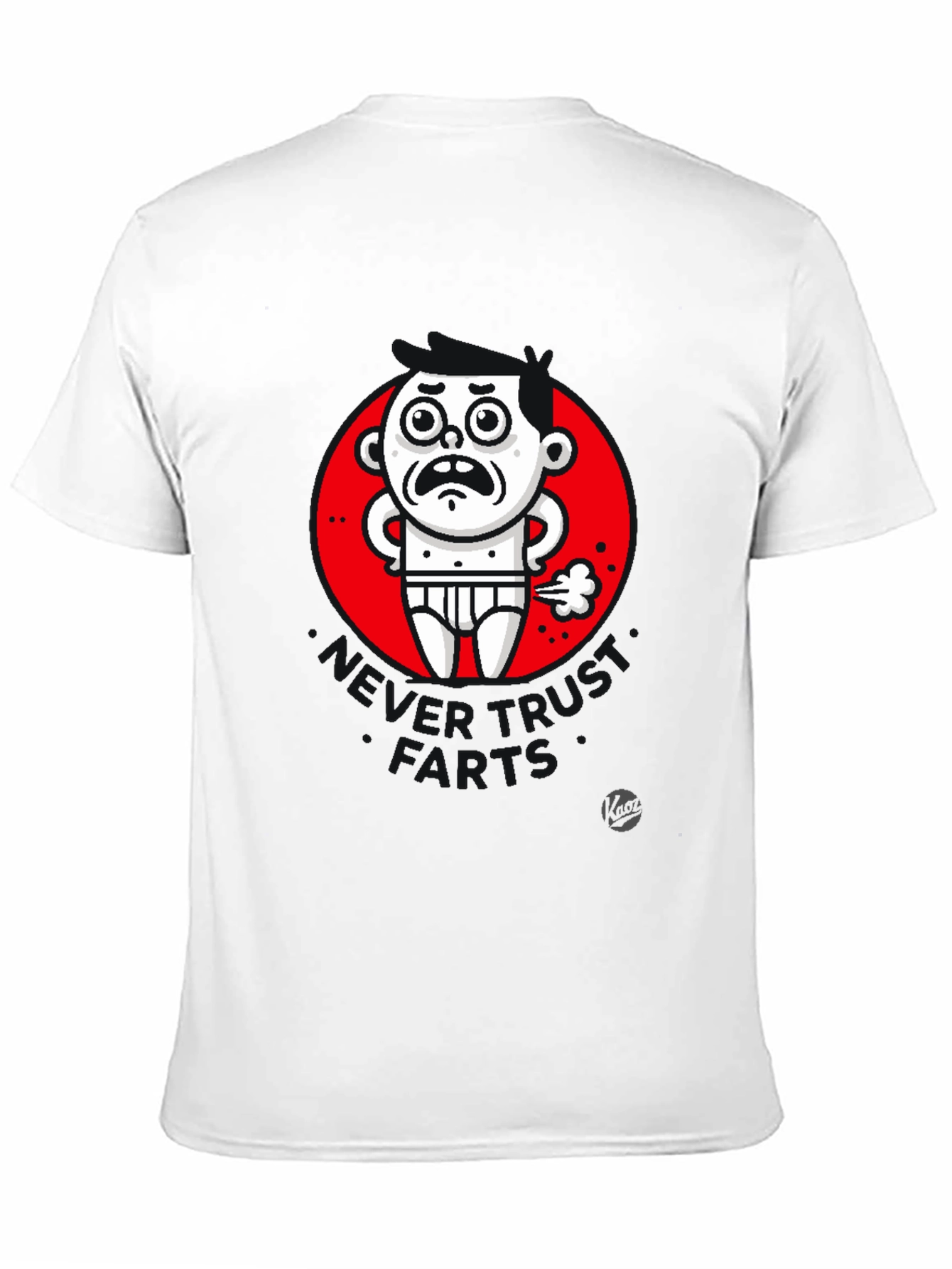Black Funny Farting Man Graphic T-Shirt - Black view 11