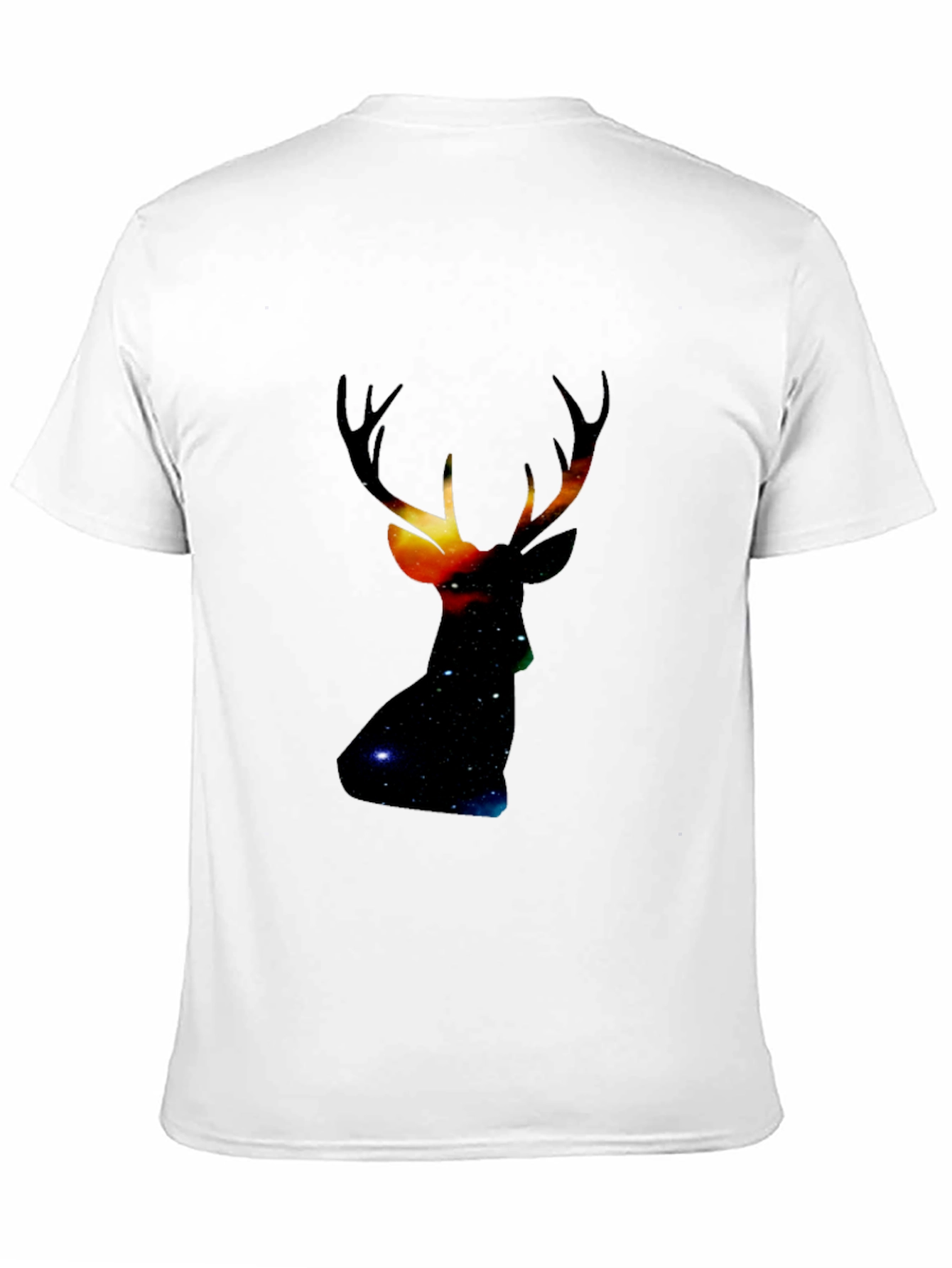 Black Galaxy Deer Head Black T-Shirt view 11