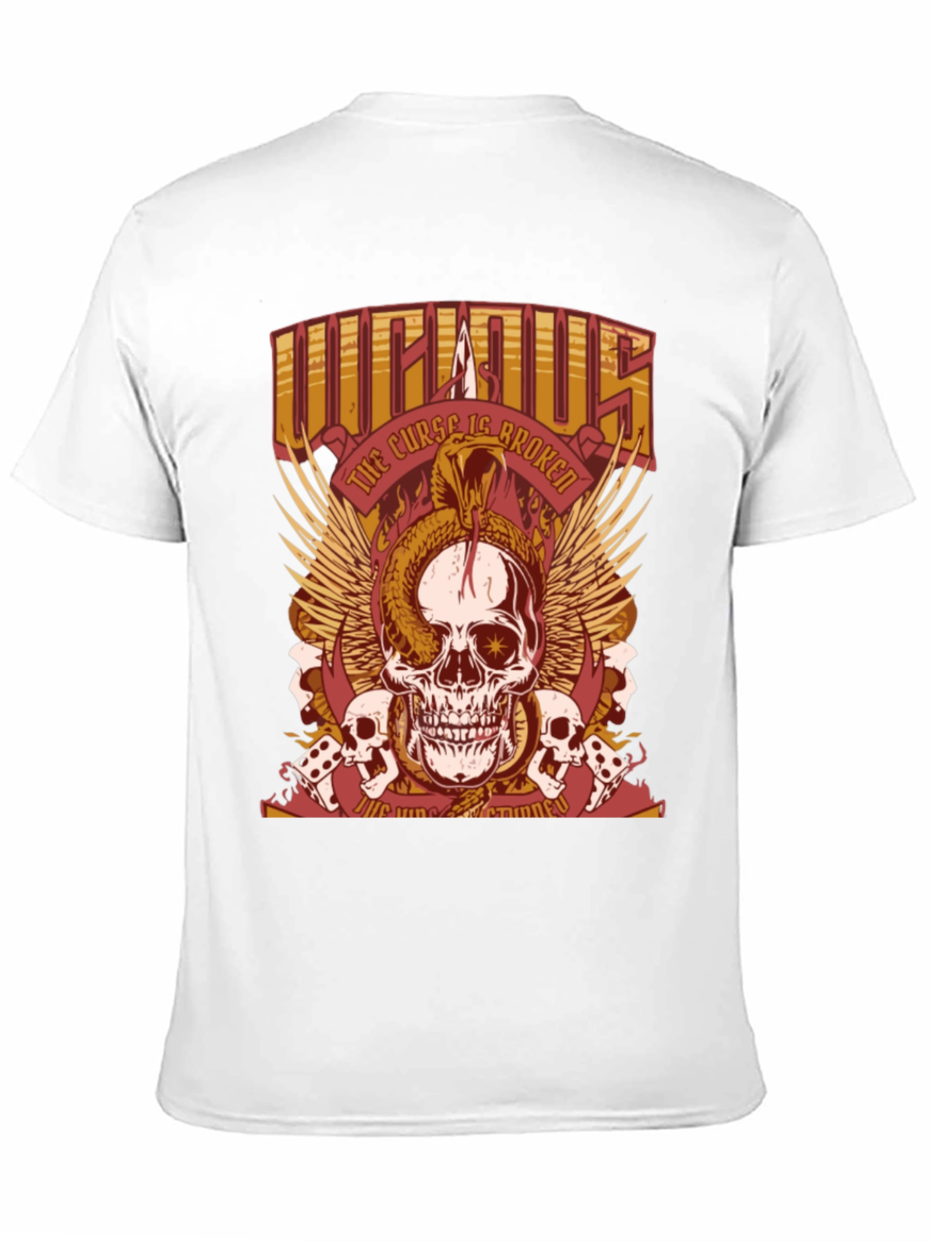 Black Skull & Snake Graphic T-Shirt - The Curse Is Broken view 11