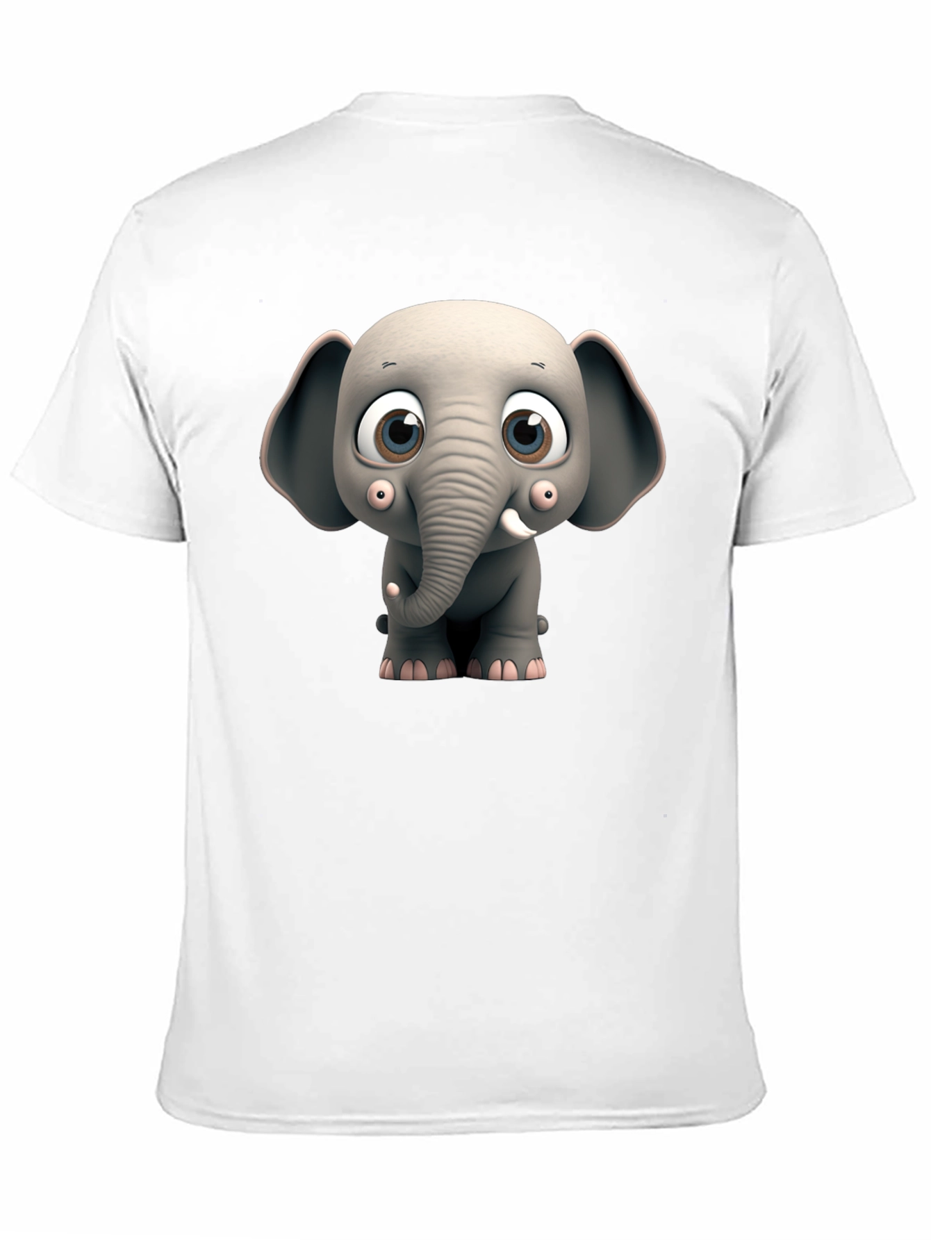 Black Cute Cartoon Elephant Graphic Tee view 11