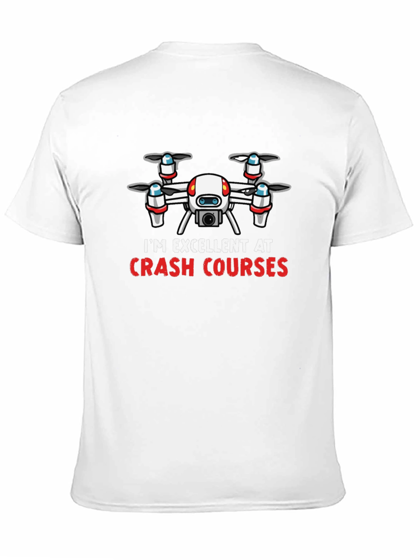 Black Drone Crash Courses Graphic T-Shirt view 11