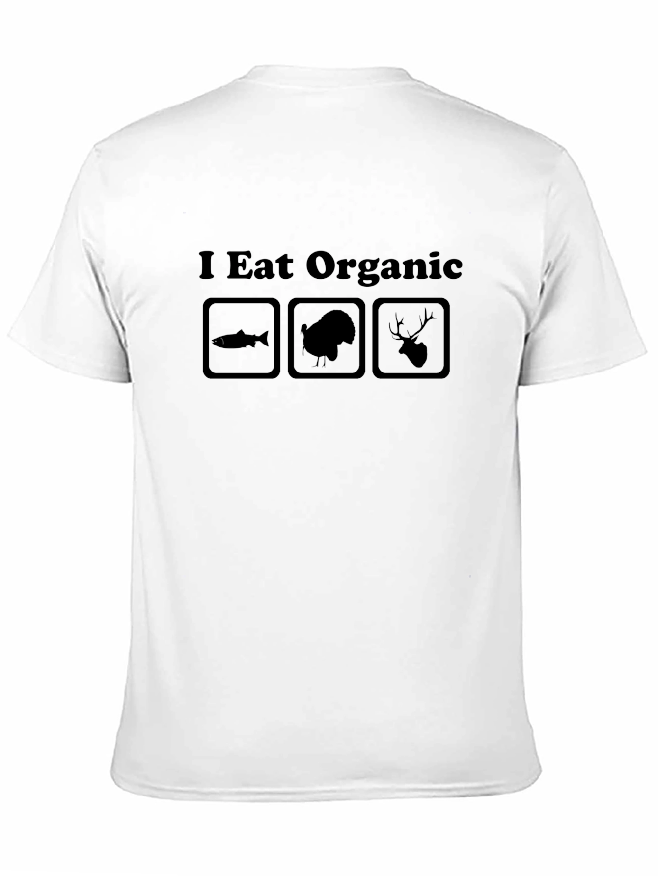 Black I Eat Organic T-Shirt - Fish, Turkey, Deer Graphic Tee view 11