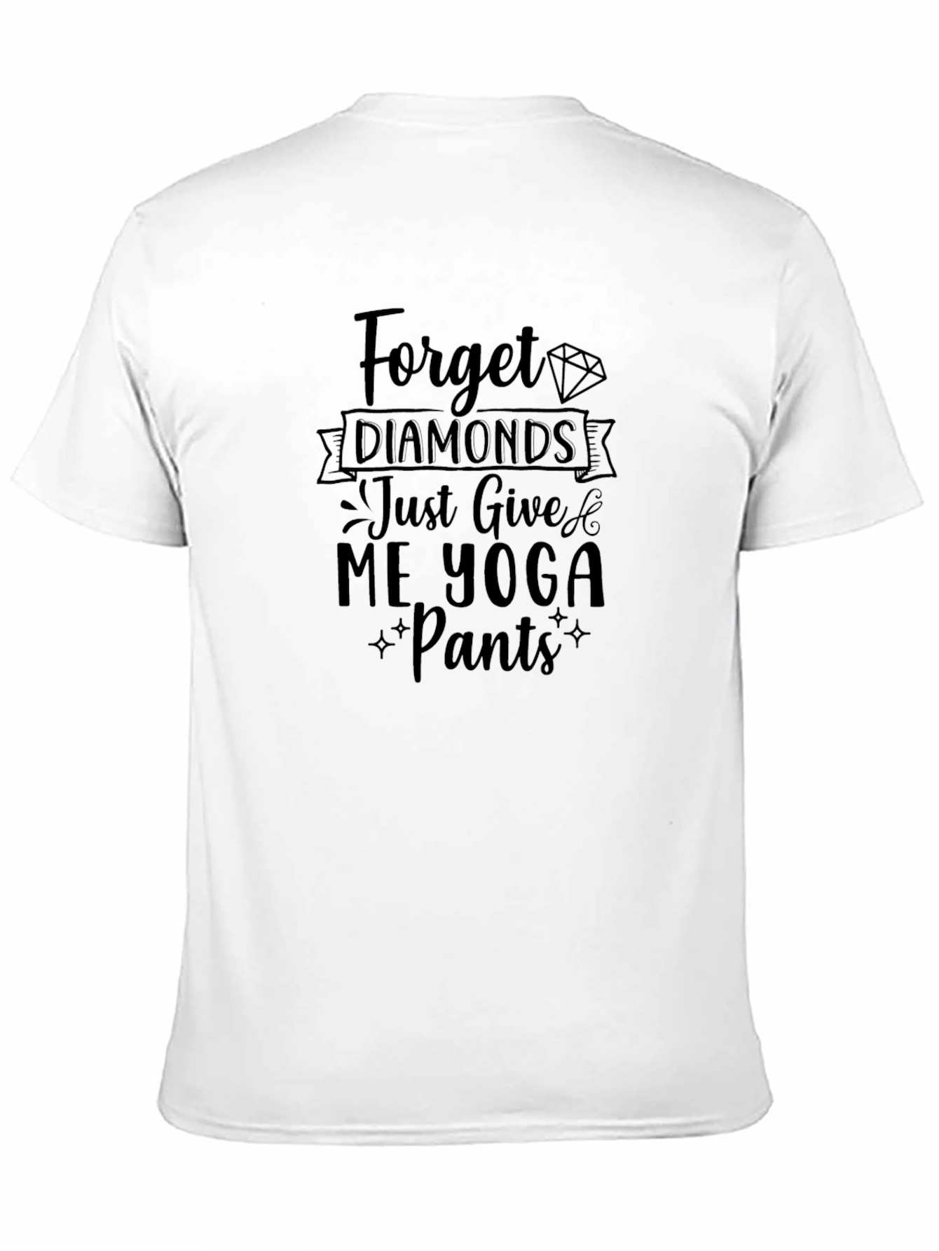 Black Forget Diamonds Yoga Pants Graphic T-Shirt view 11
