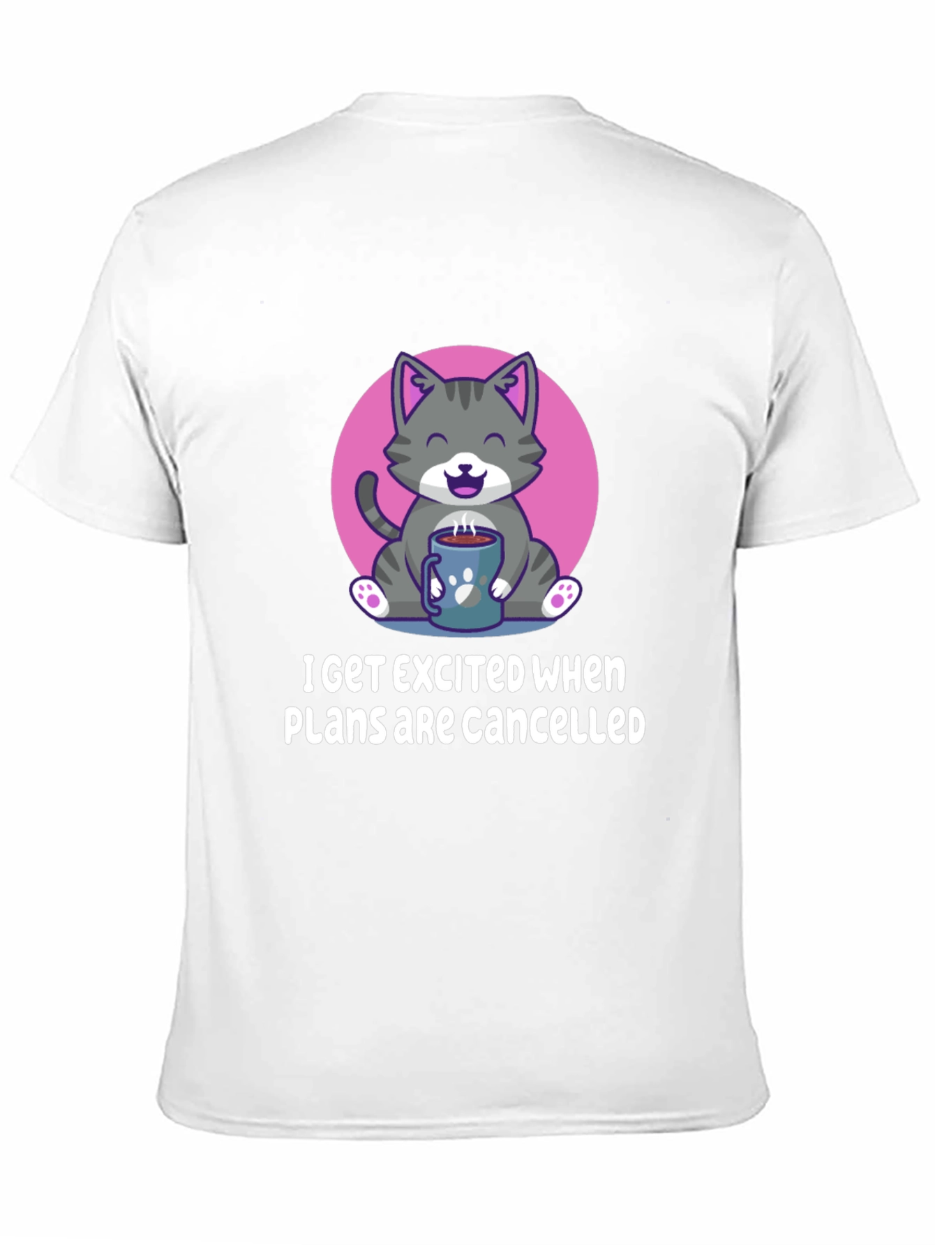 Black Funny Cat Coffee T-Shirt - Cancelled Plans Graphic Tee view 11
