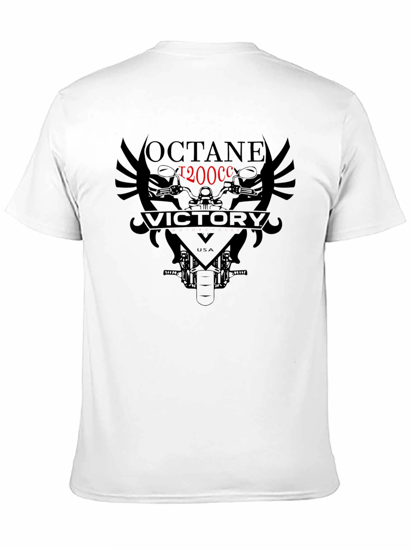 Black Octane 1200cc Victory Motorcycle Graphic Tee view 11