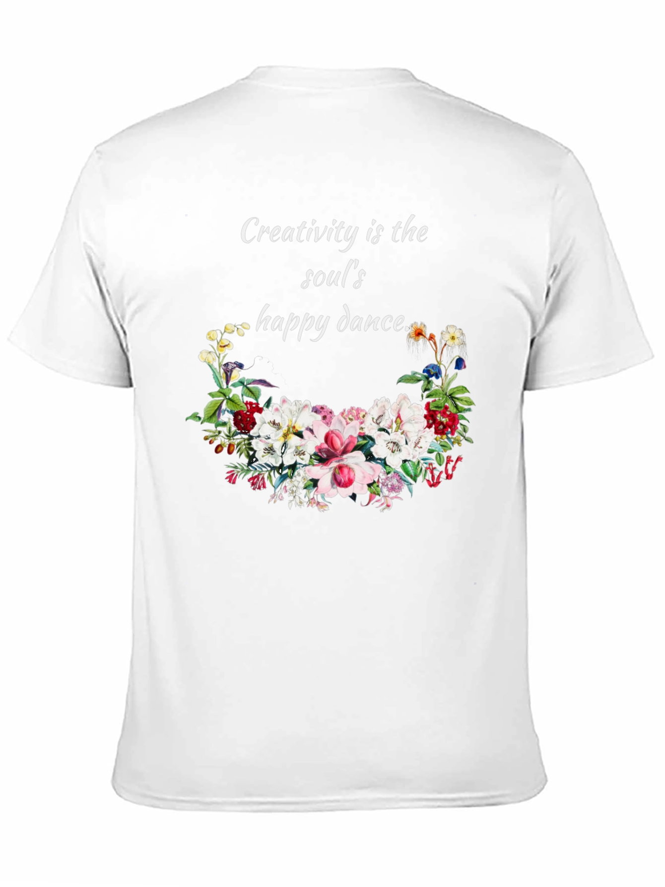 Black Creativity T-Shirt with Floral Design view 11