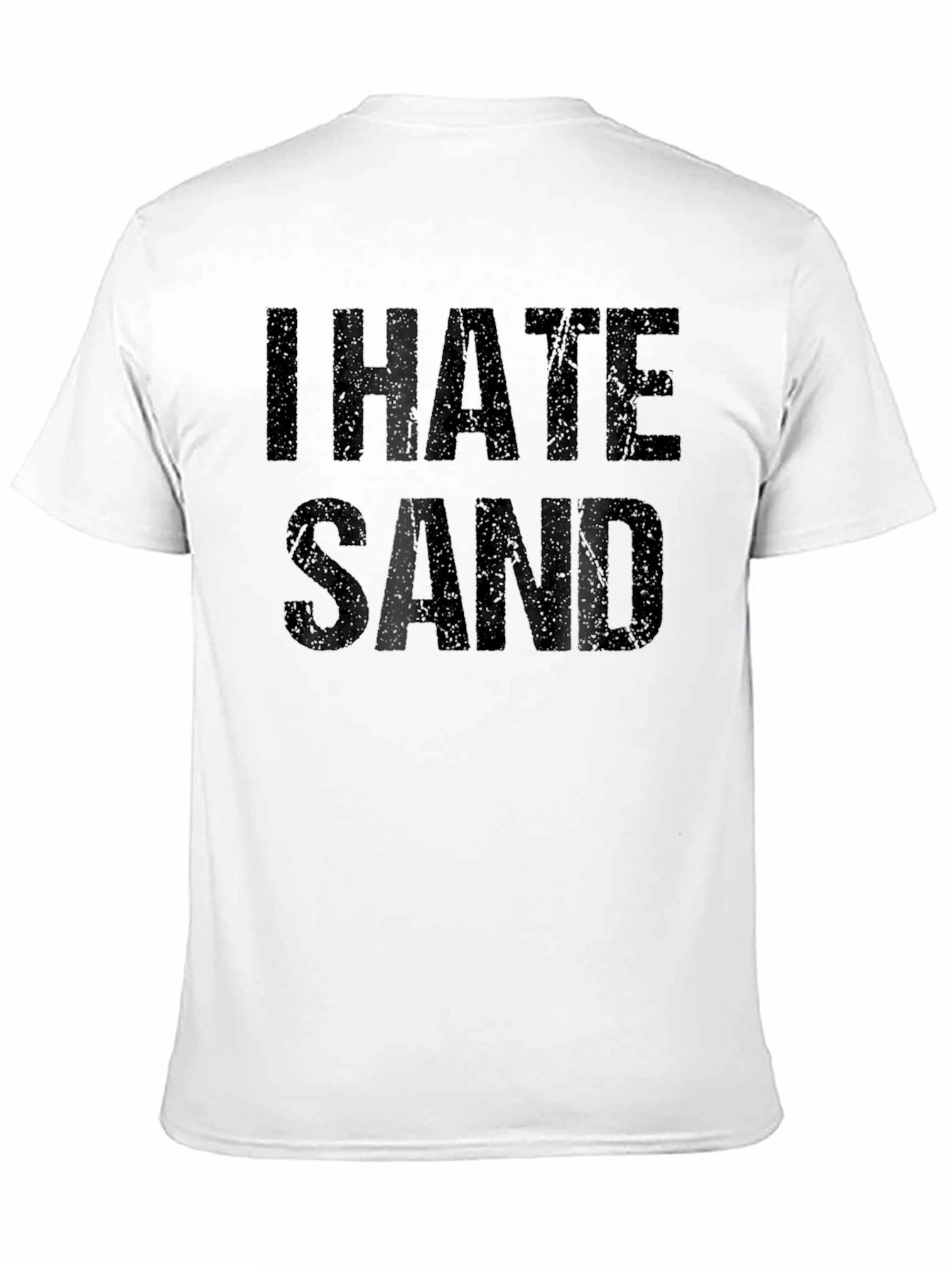 Black I Hate Sand Distressed Graphic T-Shirt view 11