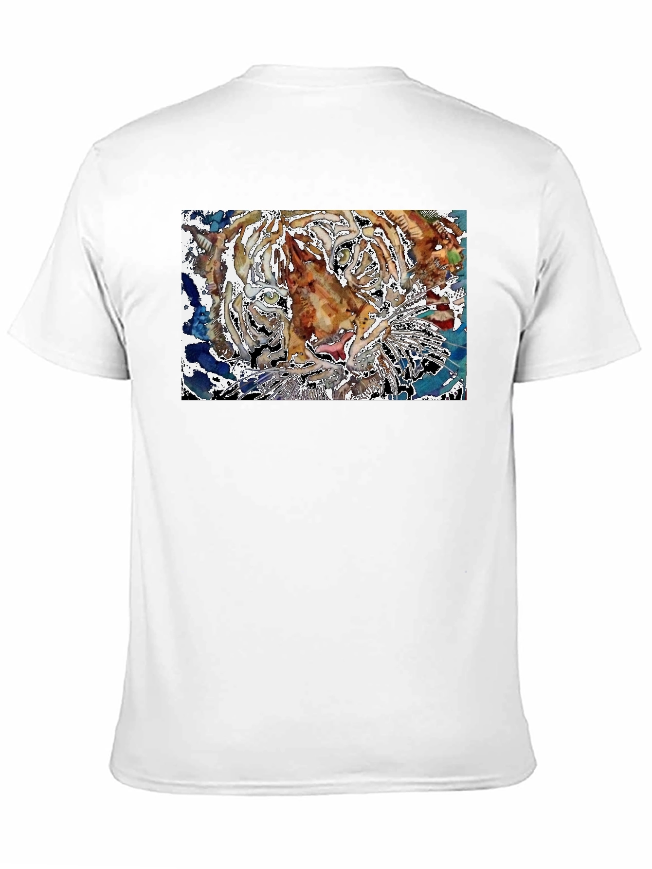 Black Abstract Tiger Graphic Black T-Shirt view 11