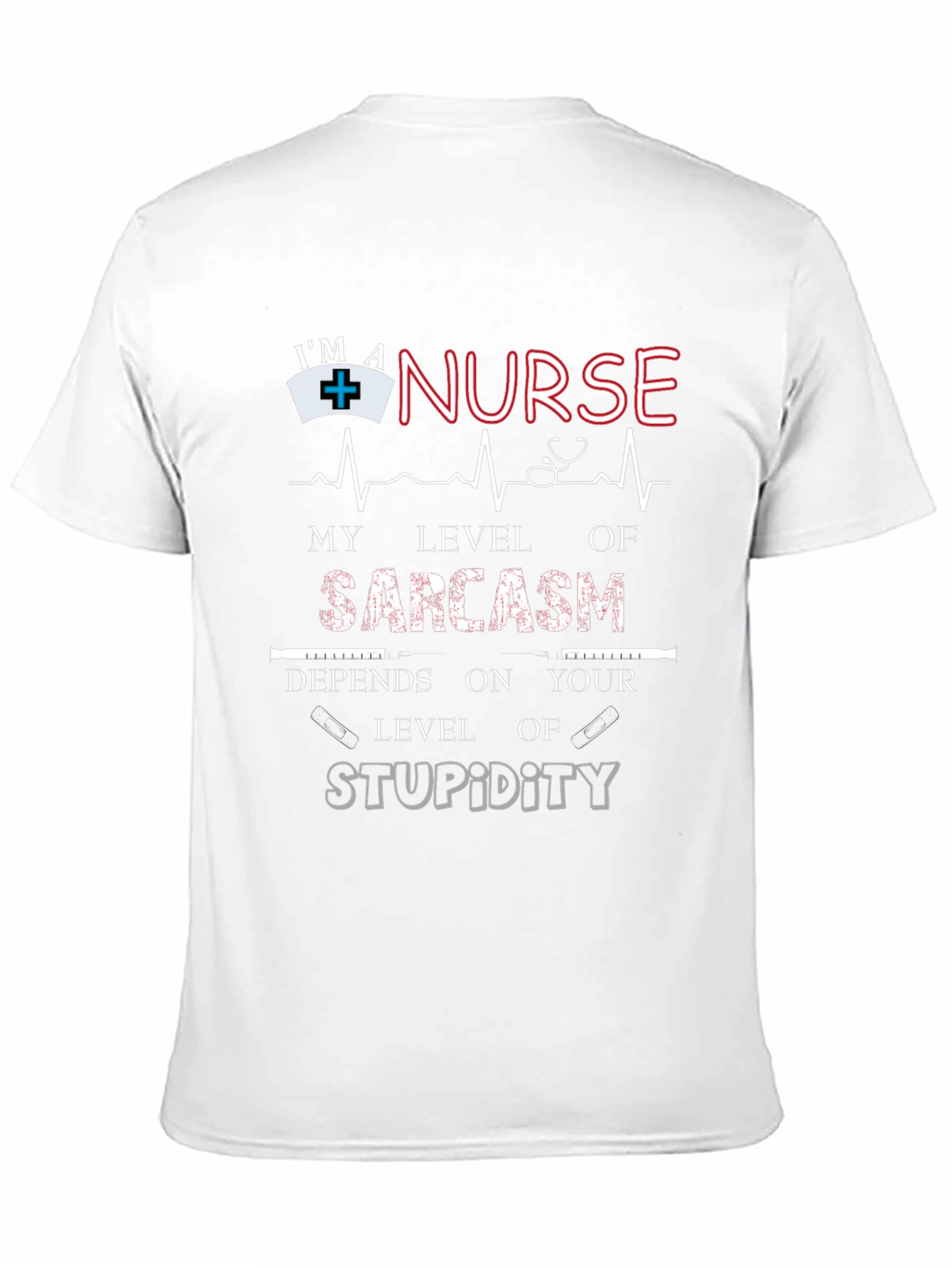 Black Nurse Sarcasm Level T-Shirt view 11