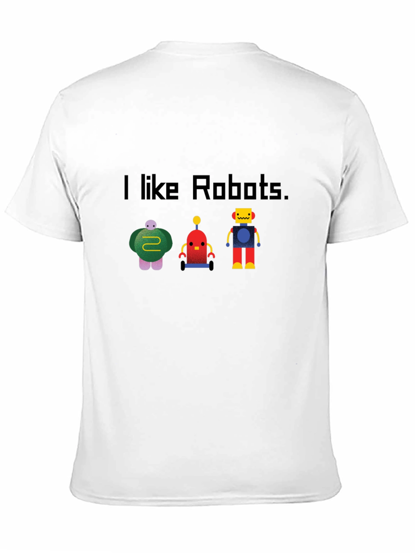 Black I Like Robots Graphic T-Shirt - Black Crew Neck view 11