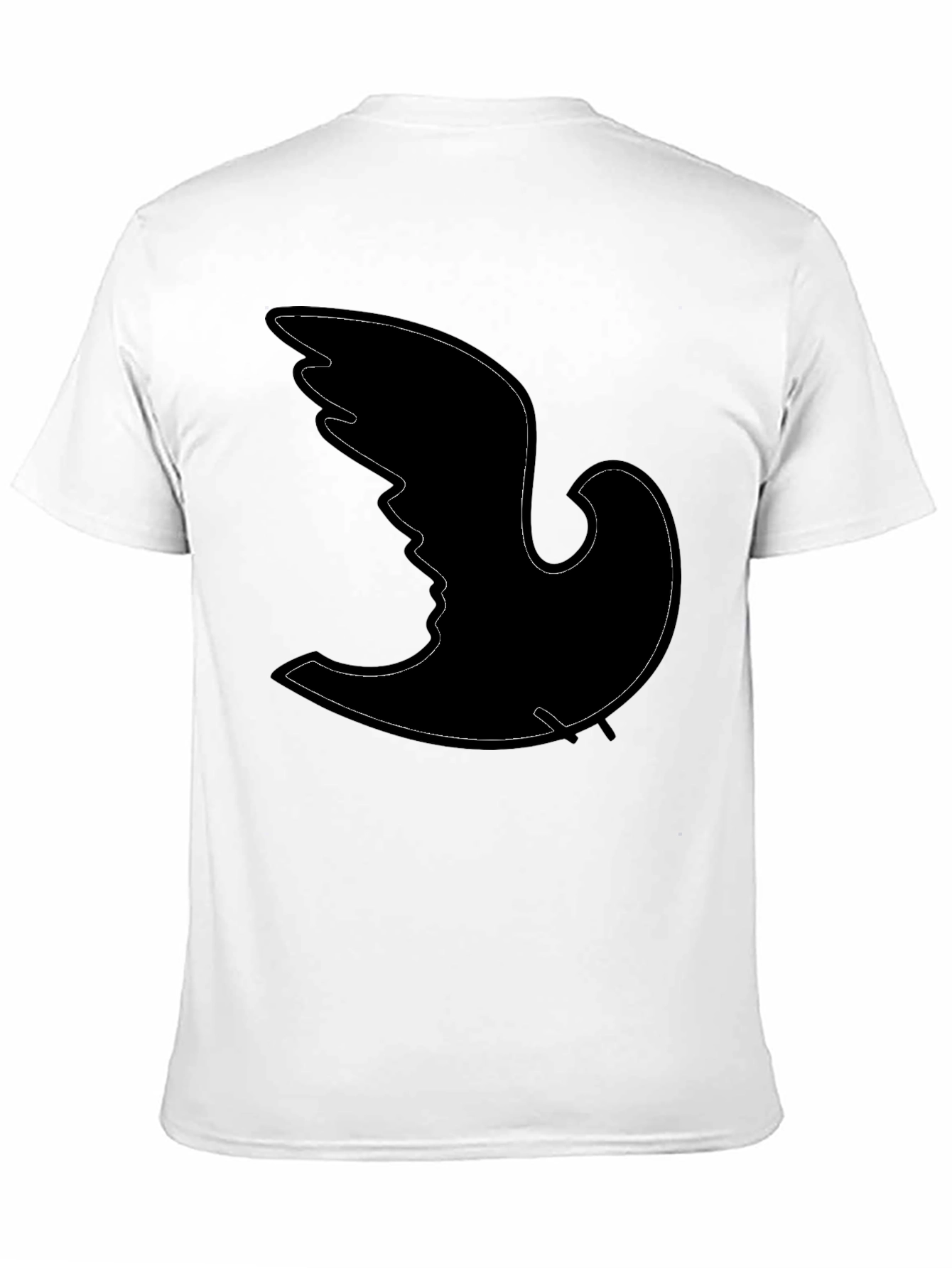 Black Abstract Bird Silhouette Black T-Shirt view 11