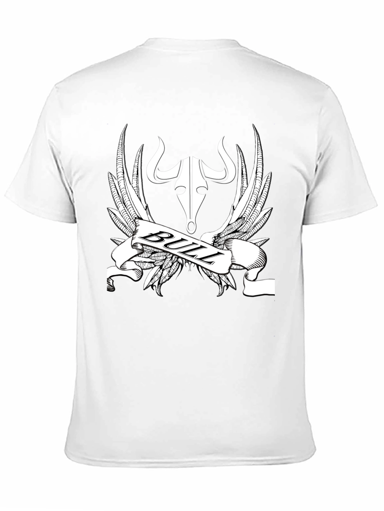 Black Bull Design Black T-Shirt view 11