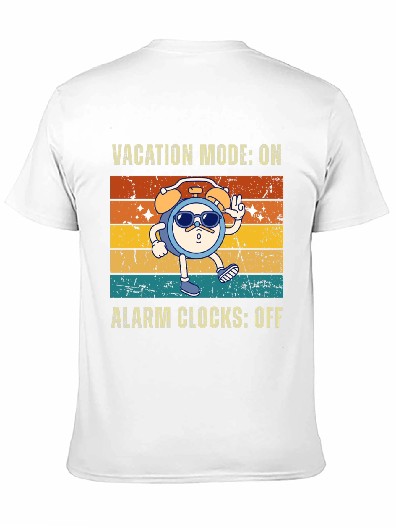 Black Vacation Mode On Black T-Shirt view 11