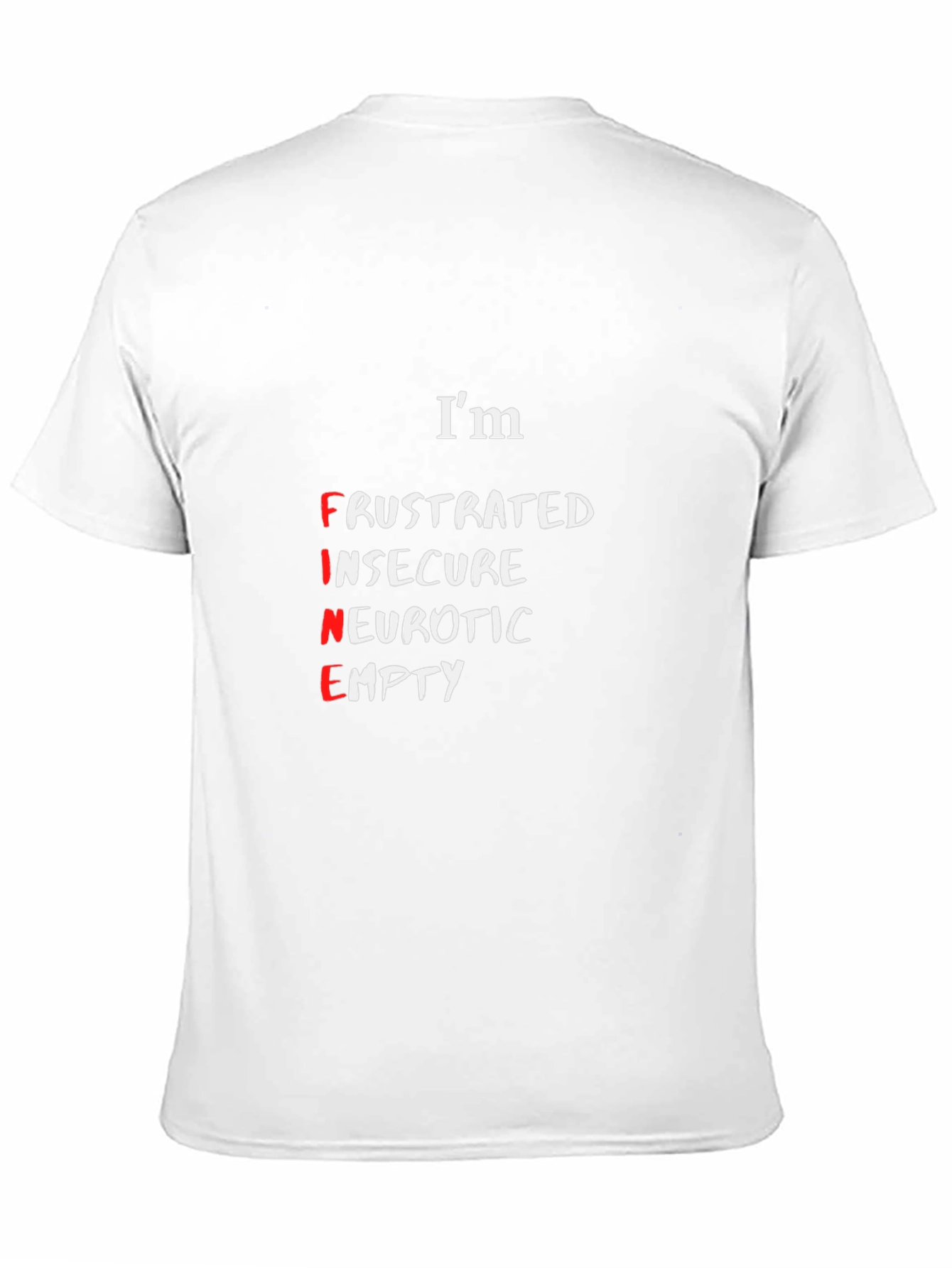 Black I'm Fine T-Shirt - Funny Sarcastic Graphic Tee view 11