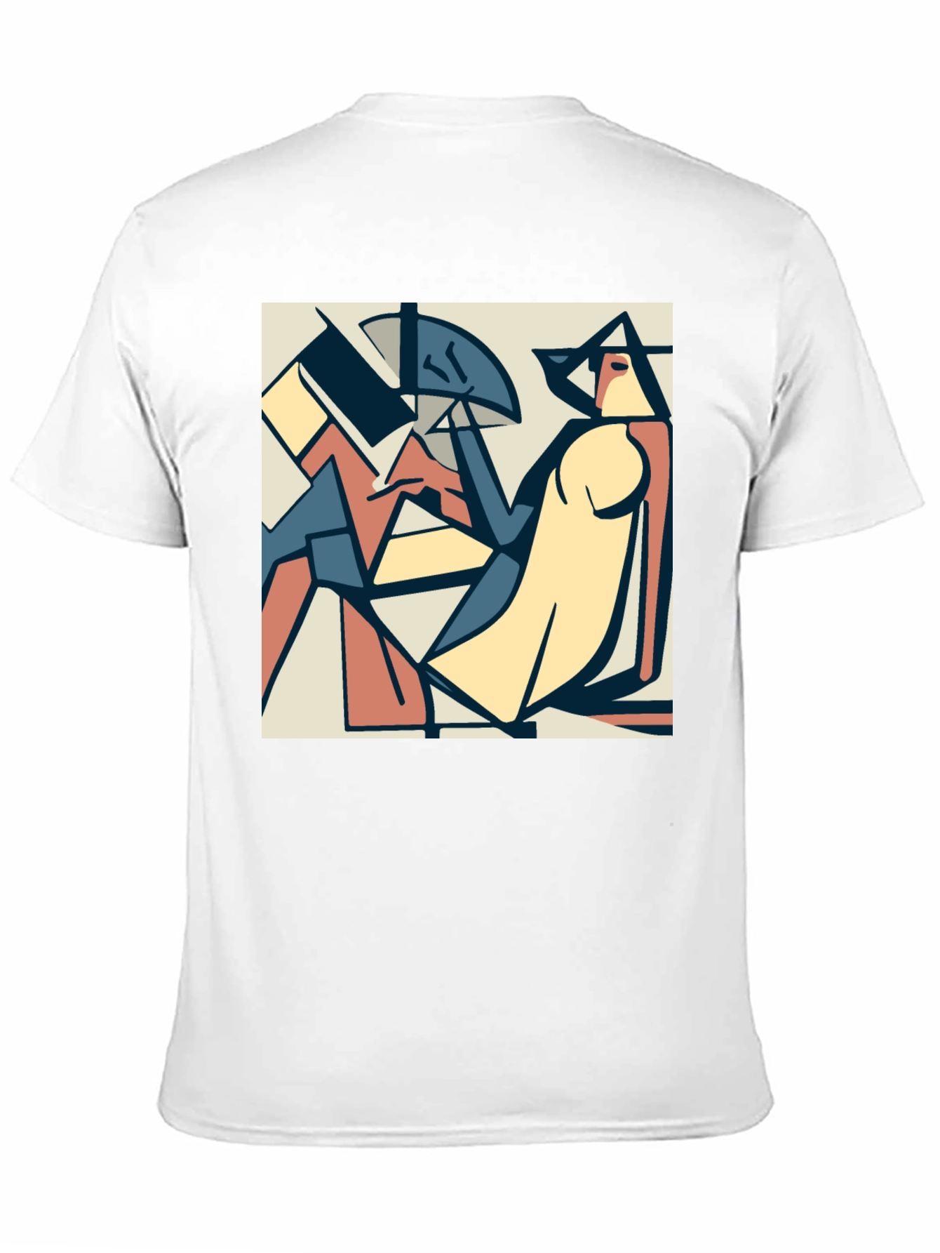 Black Abstract Art Print Black Crew Neck T-Shirt view 11