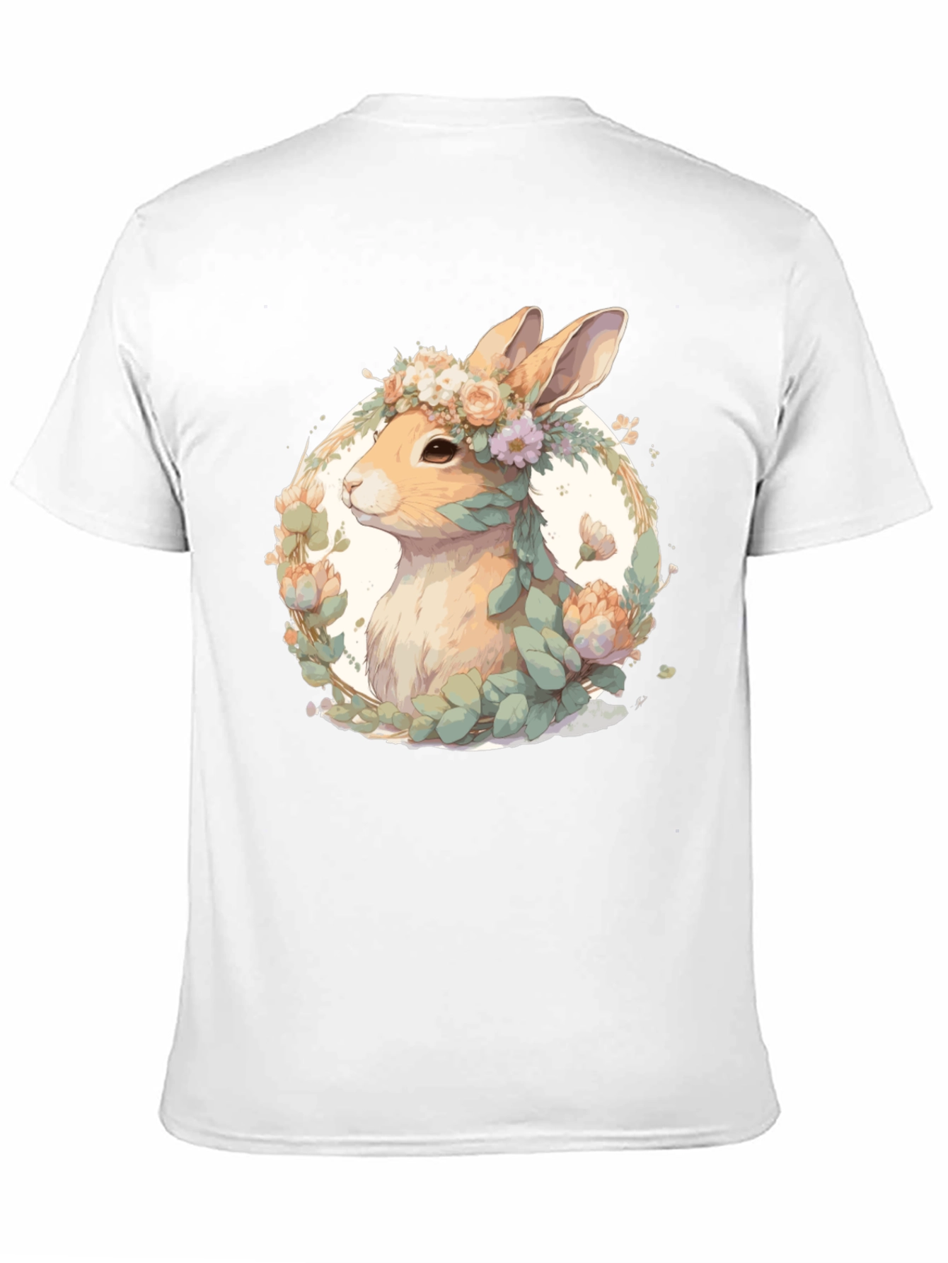 Black Floral Rabbit T-Shirt - Easter Spring Style view 11