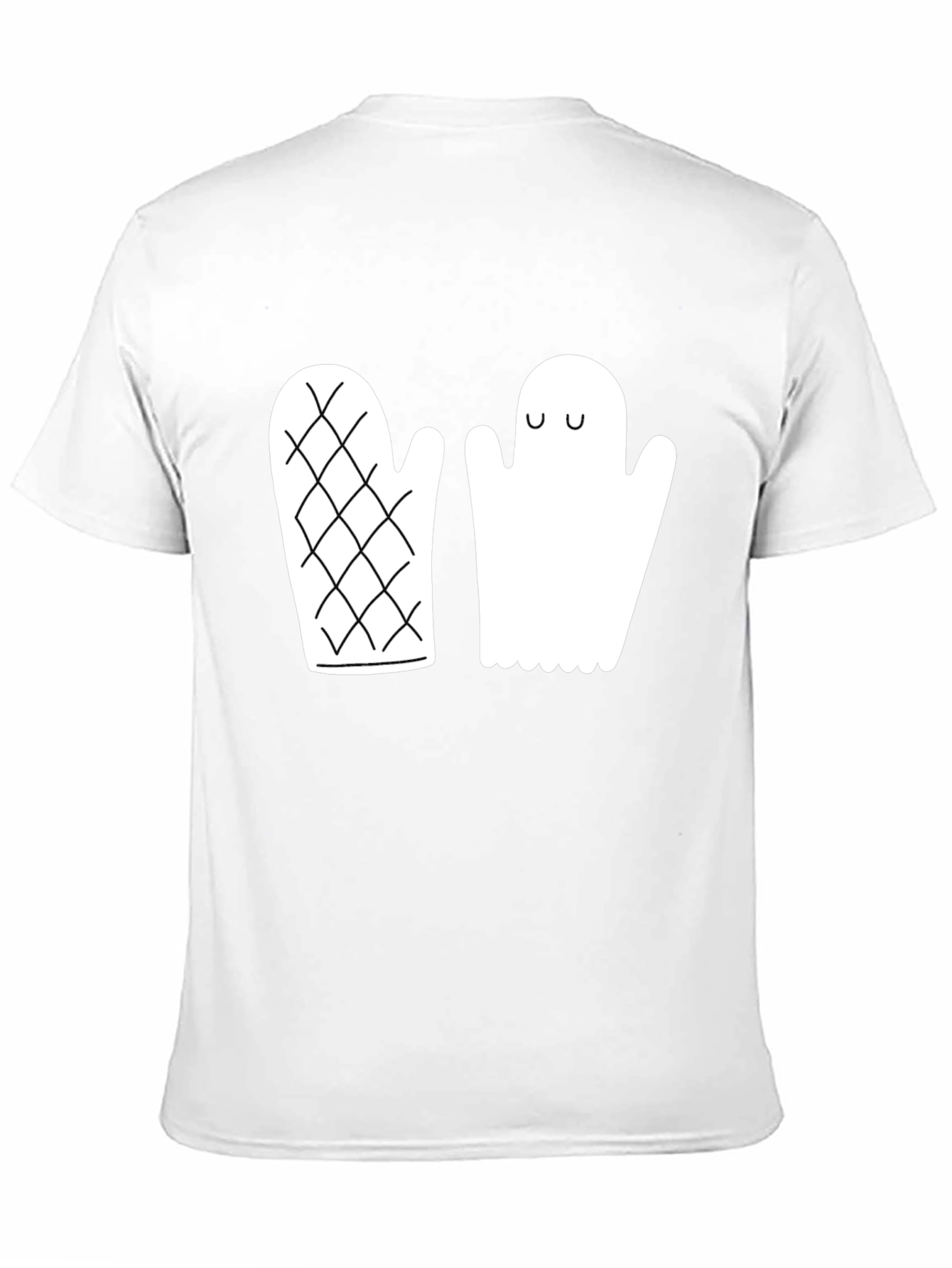 Black Quirky Ghost & Mitten Black T-Shirt view 11