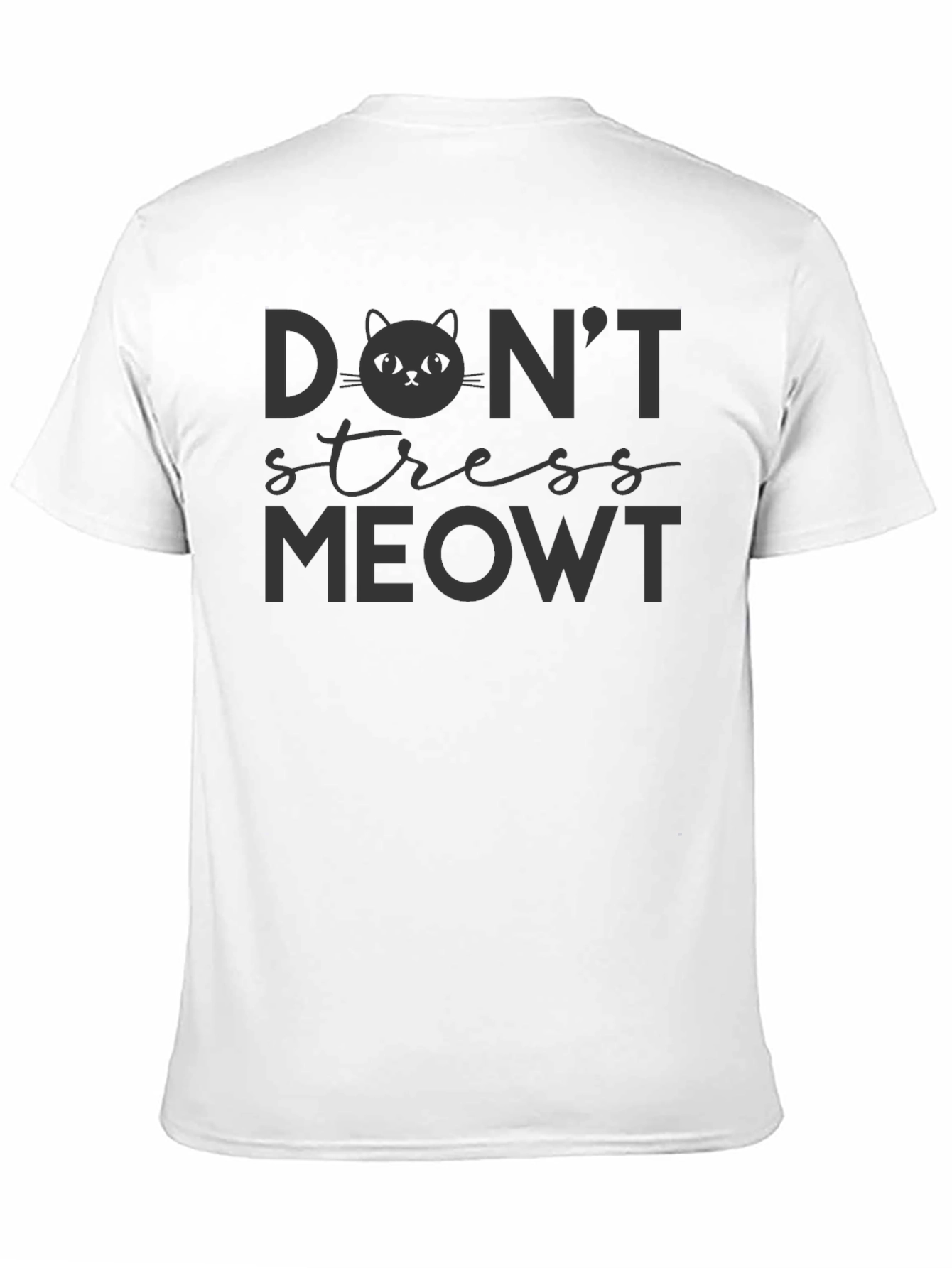 Black Don't Stress Meowt Graphic T-Shirt view 11