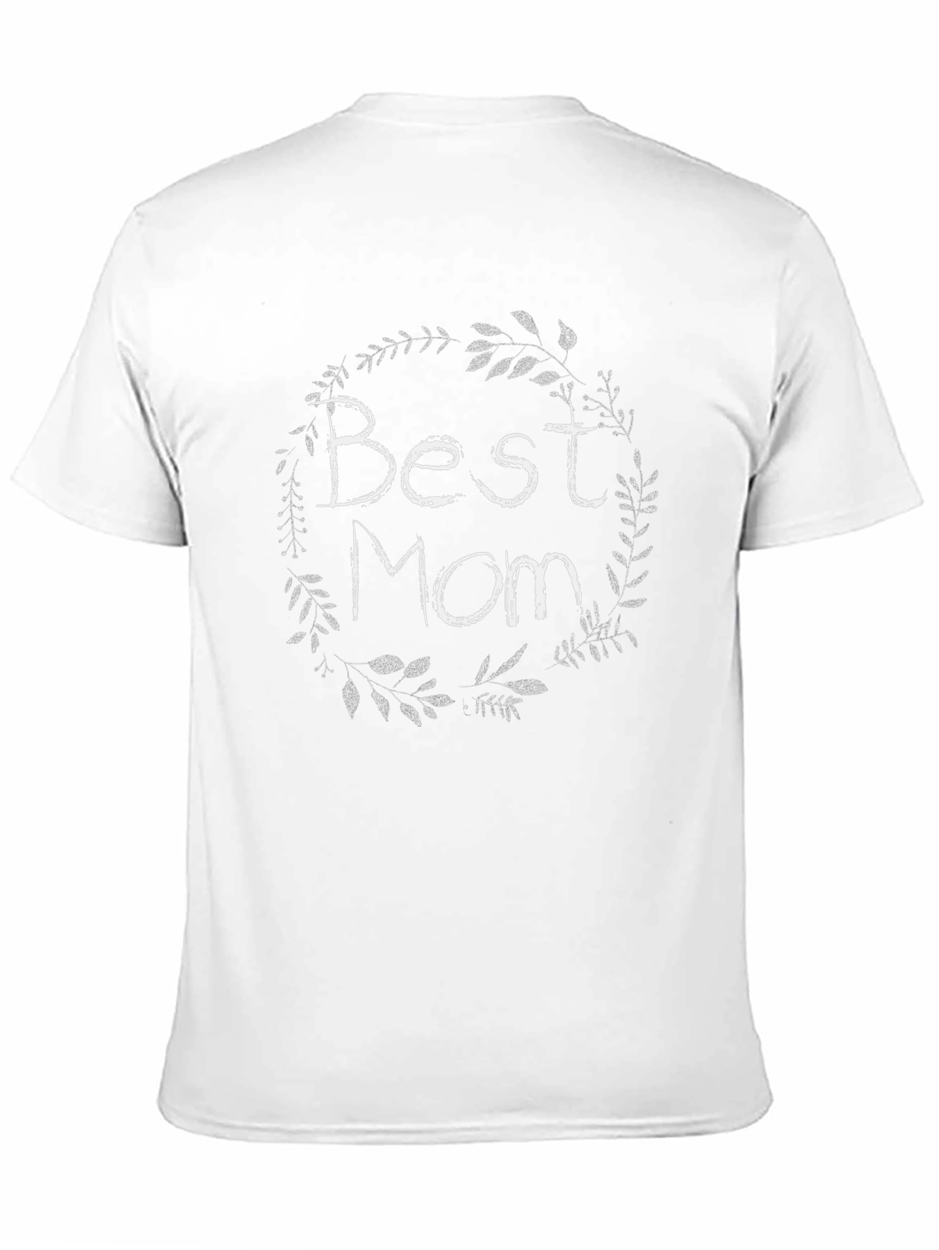 Black Best Mom Ever T-Shirt - Floral Wreath Graphic view 11