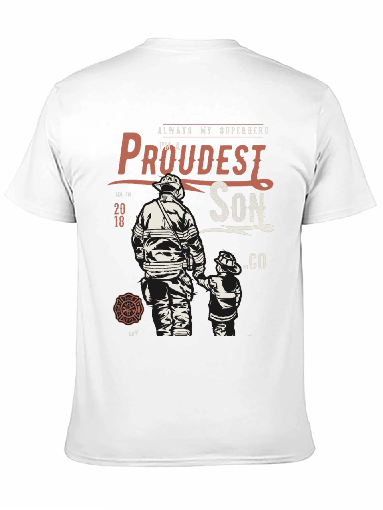 Black Proudest Son Firefighter Graphic Tee view 11