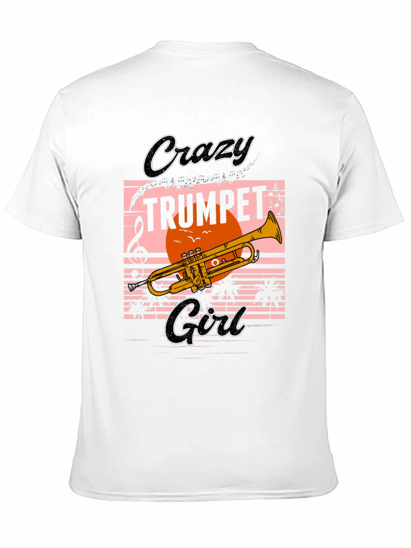 Black Crazy Trumpet Girl Graphic Tee view 11