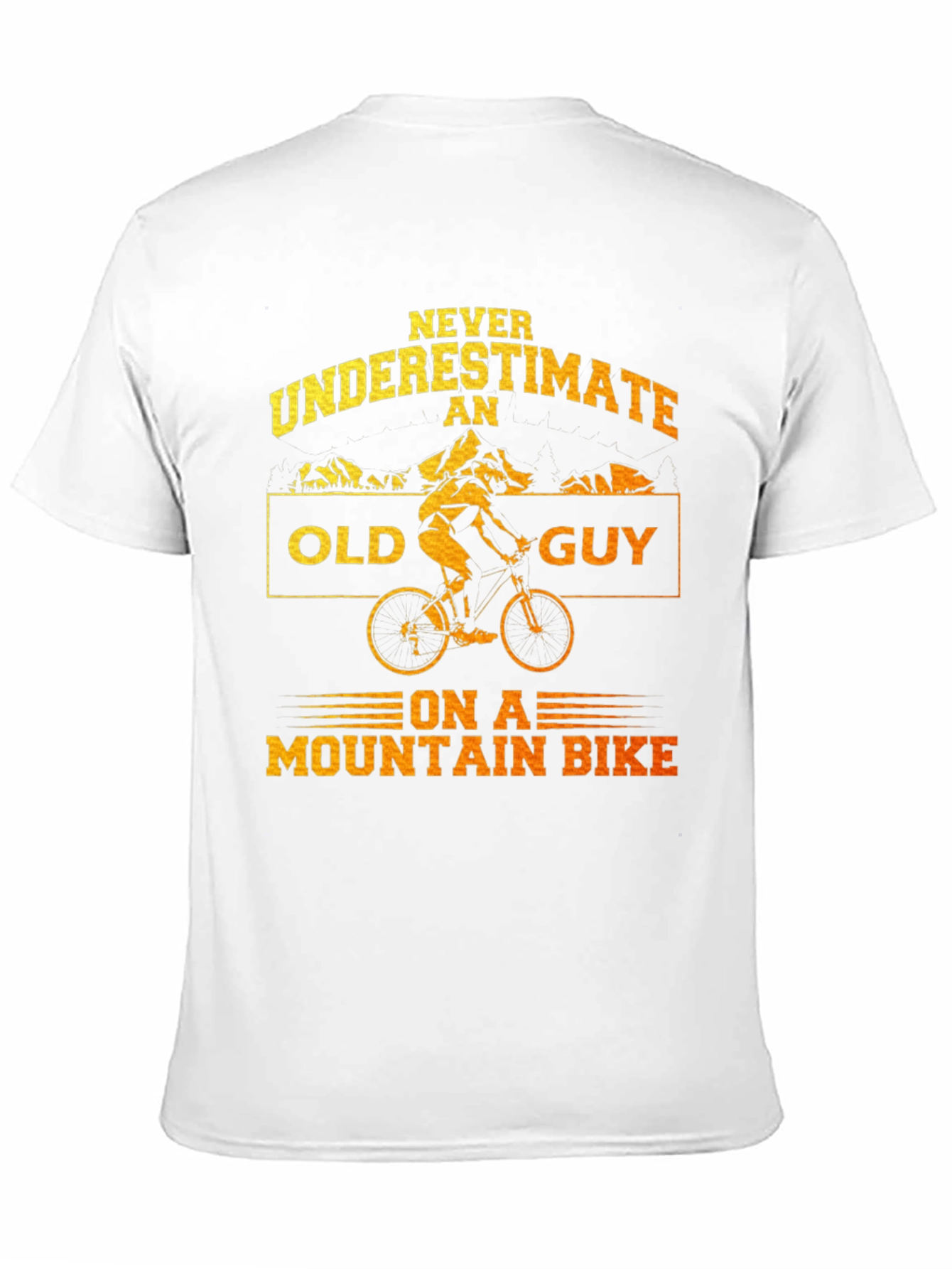 Black Never Underestimate an Old Guy Mountain Bike Graphic T-Shirt view 11