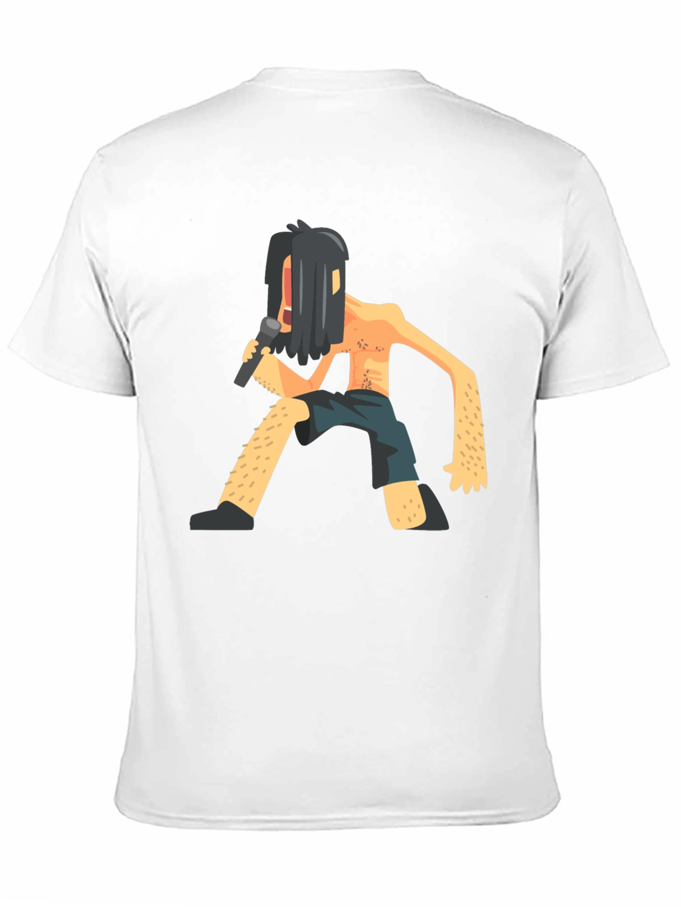 Black Black T-Shirt with Funny Singer Graphic view 11