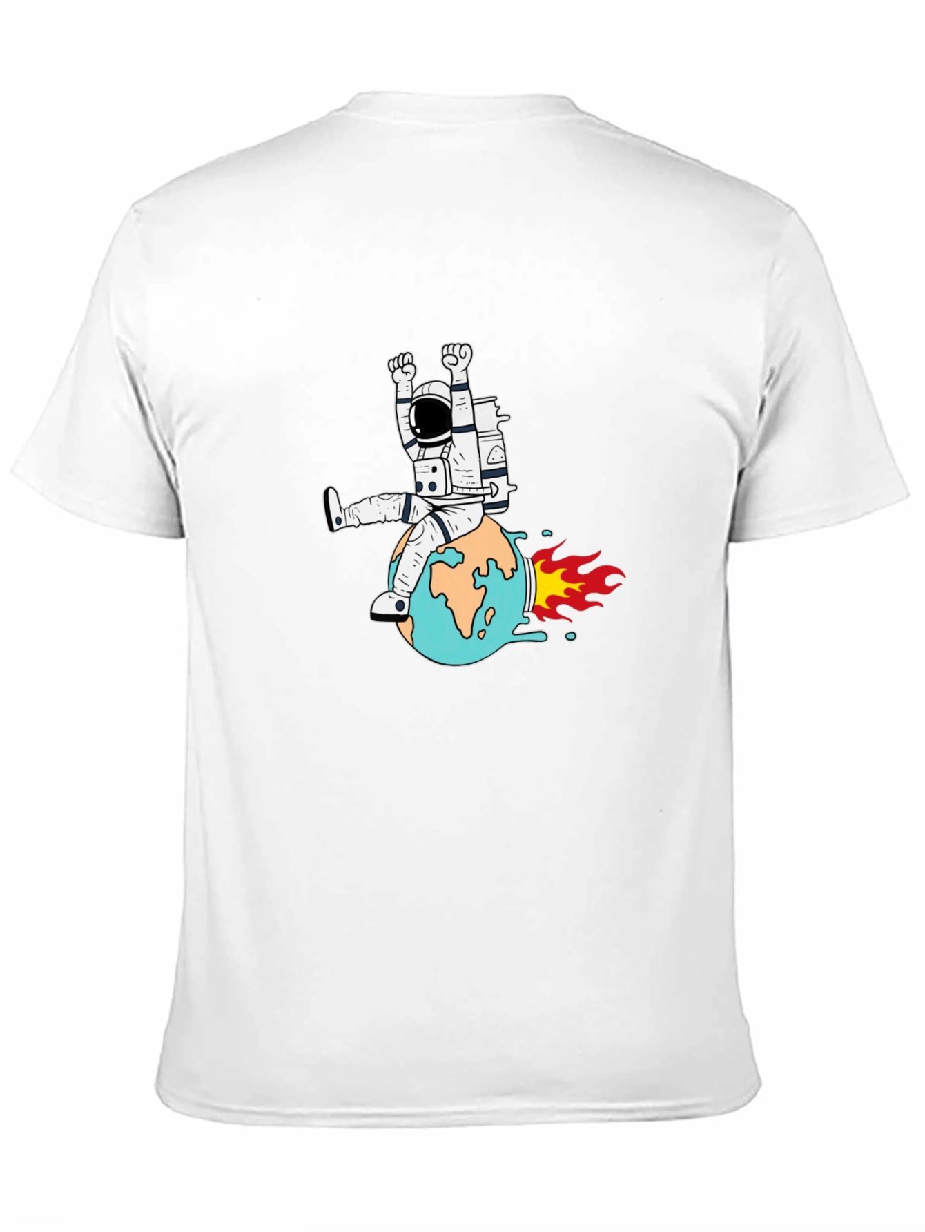 Black Astronaut Riding Earth Graphic T-Shirt view 11
