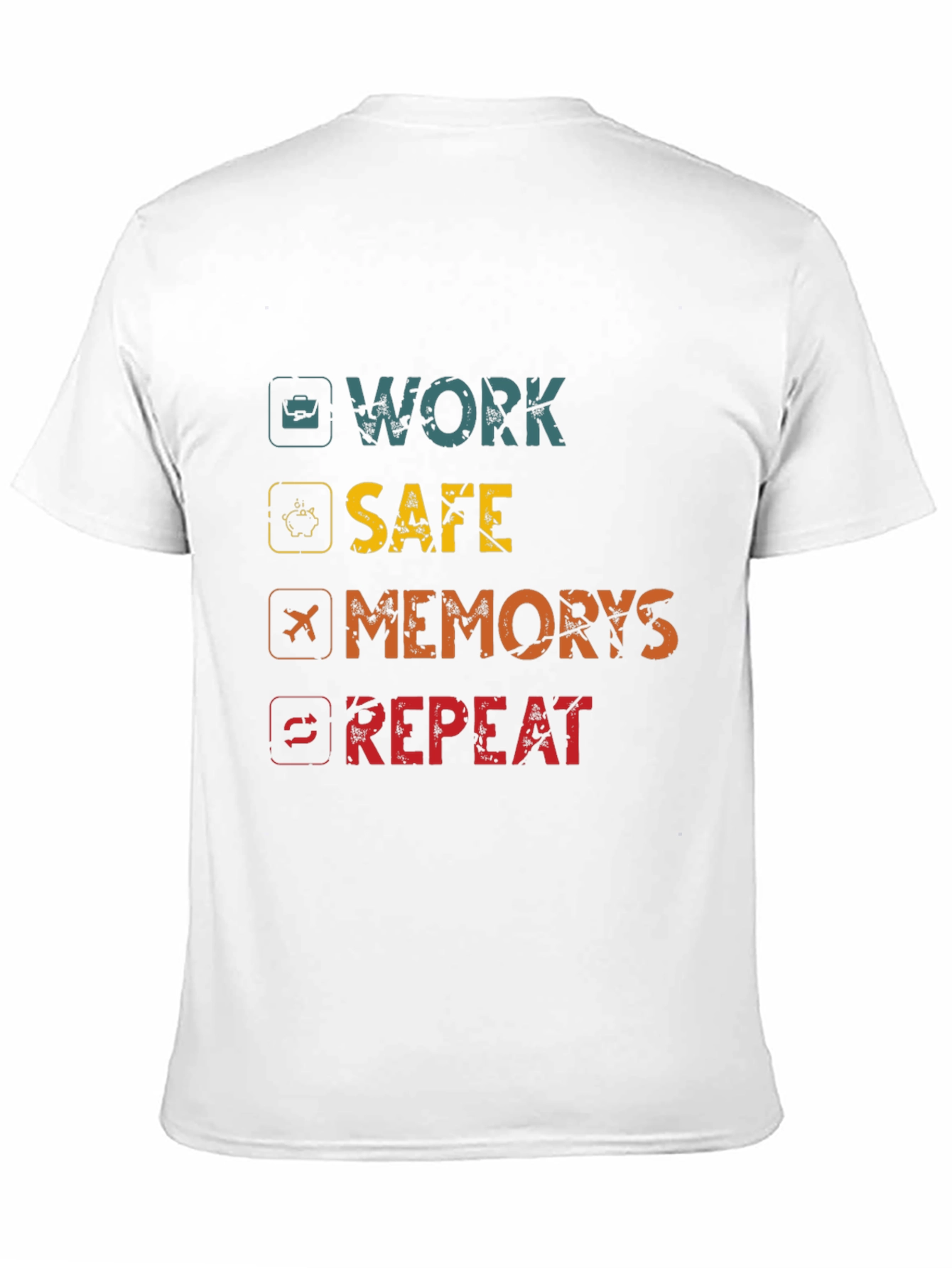 Black Work Safe, Create Memories, Repeat Graphic Tee view 11