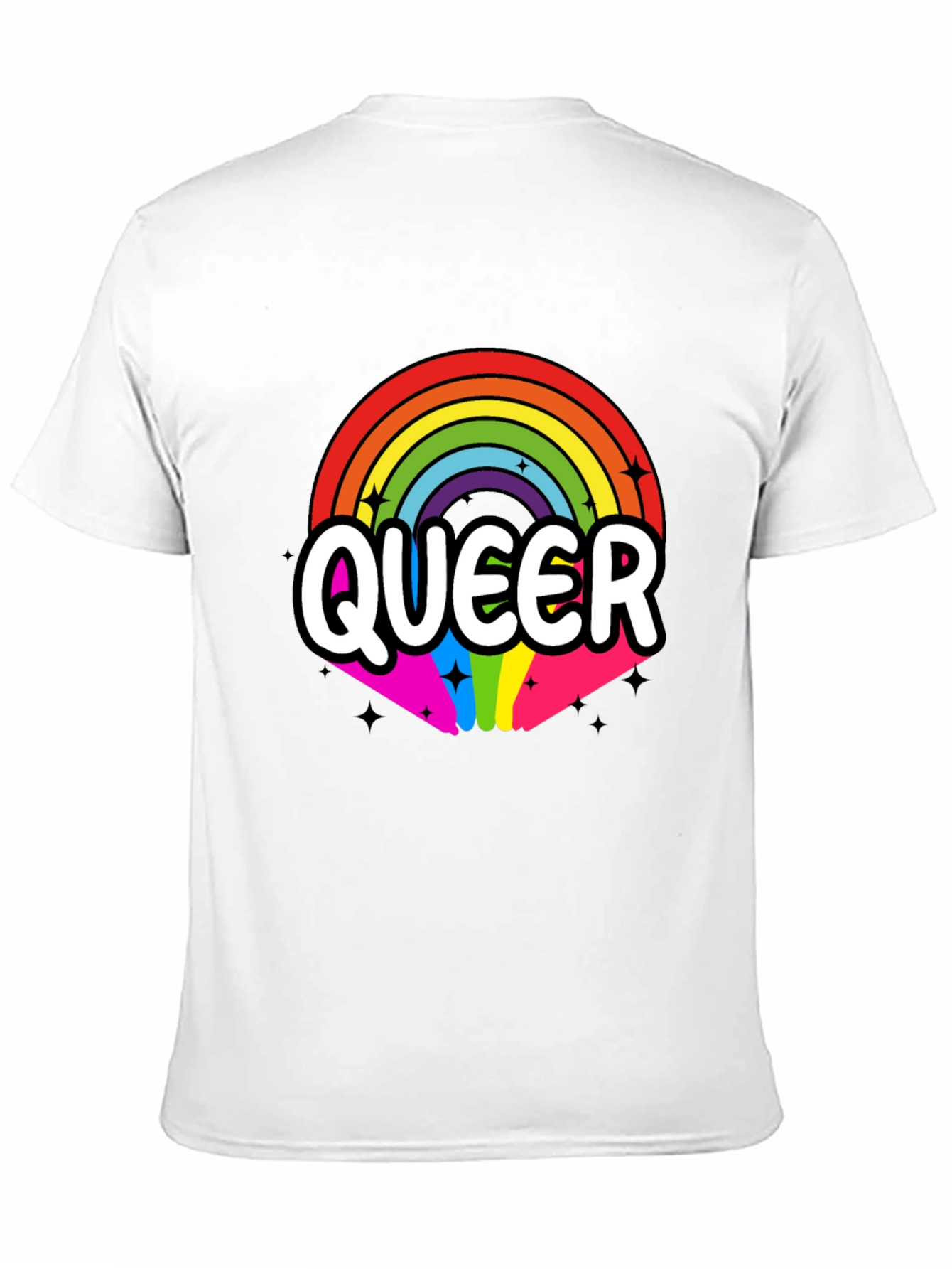 Black Queer Rainbow Graphic Tee - Black Cotton Blend view 11