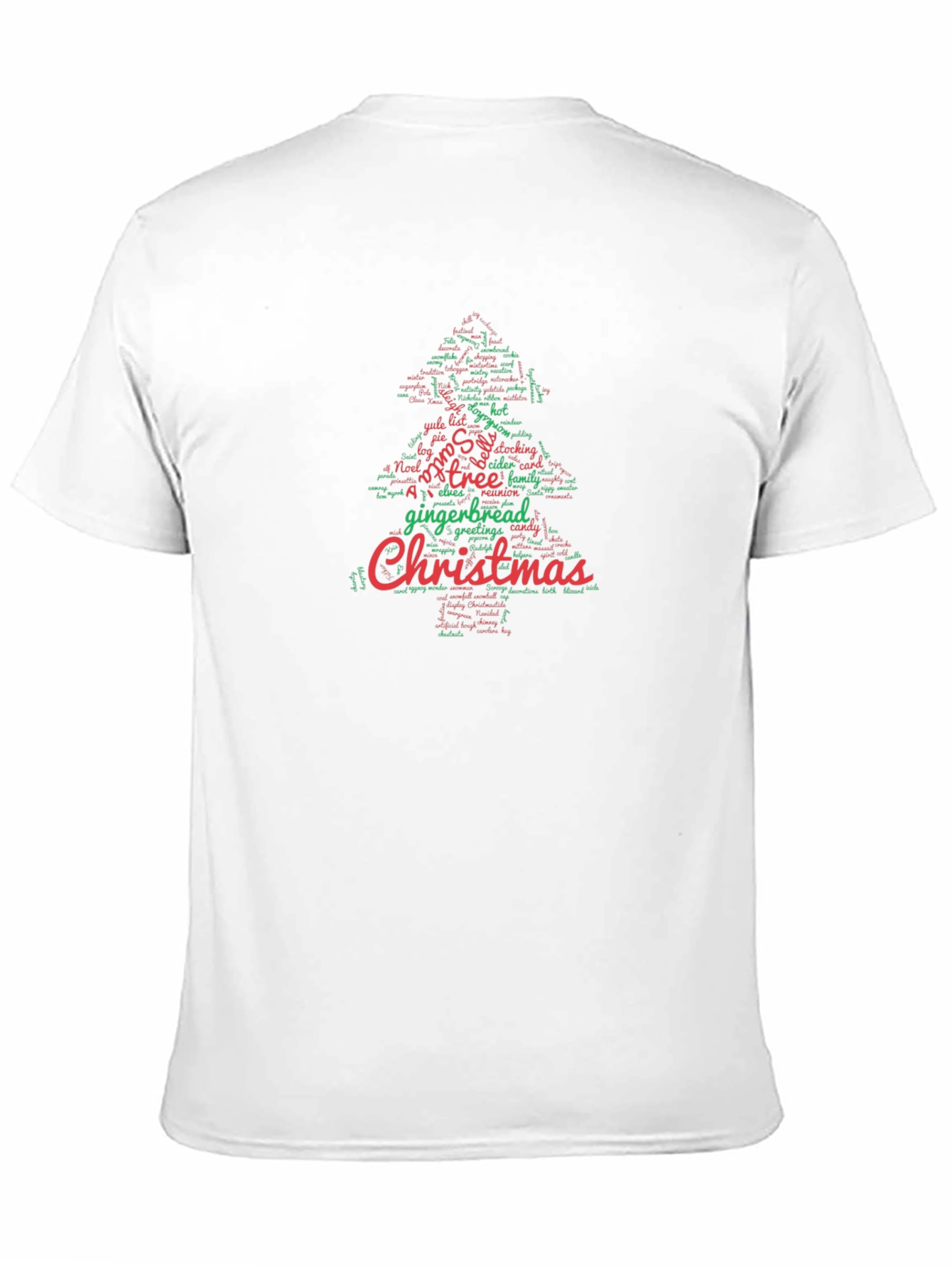 Black Christmas Tree Word Art Tee view 11