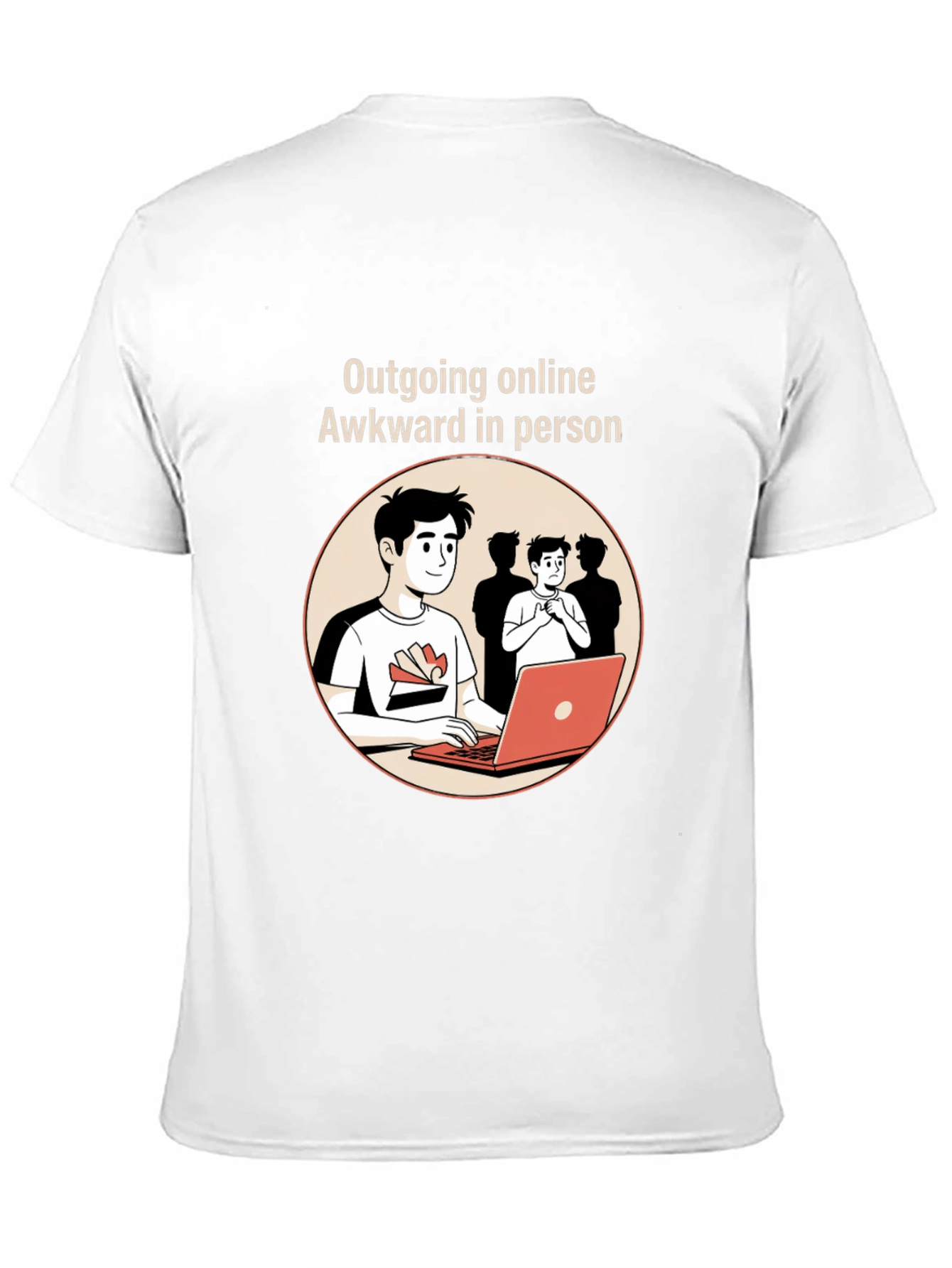 Black Outgoing Online Awkward in Person Graphic Tee view 11