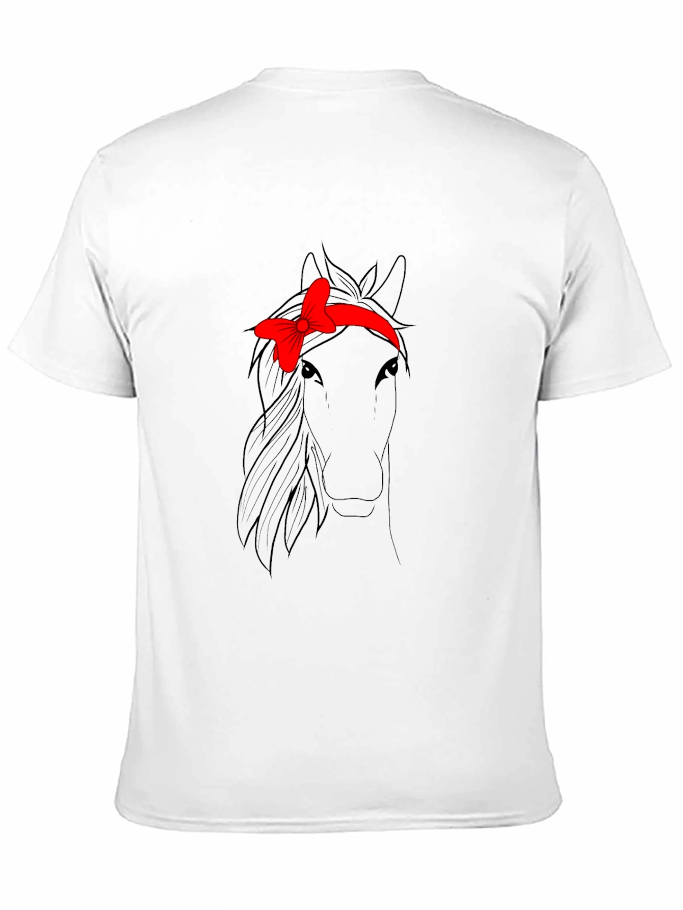 Black Horse with Bow T-Shirt - Cute Animal Design view 11