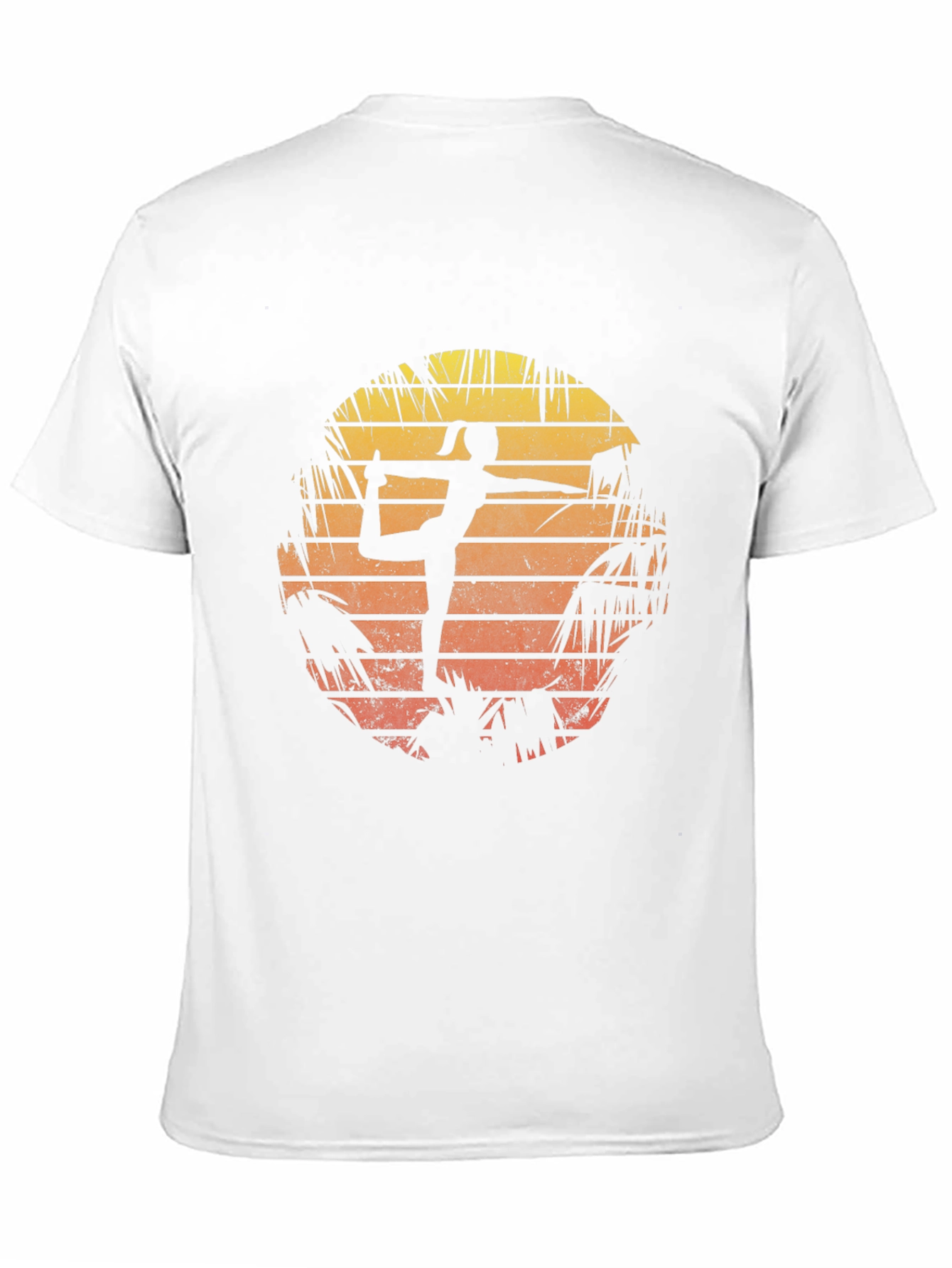 Black Yoga Pose Sunset Graphic T-Shirt view 11