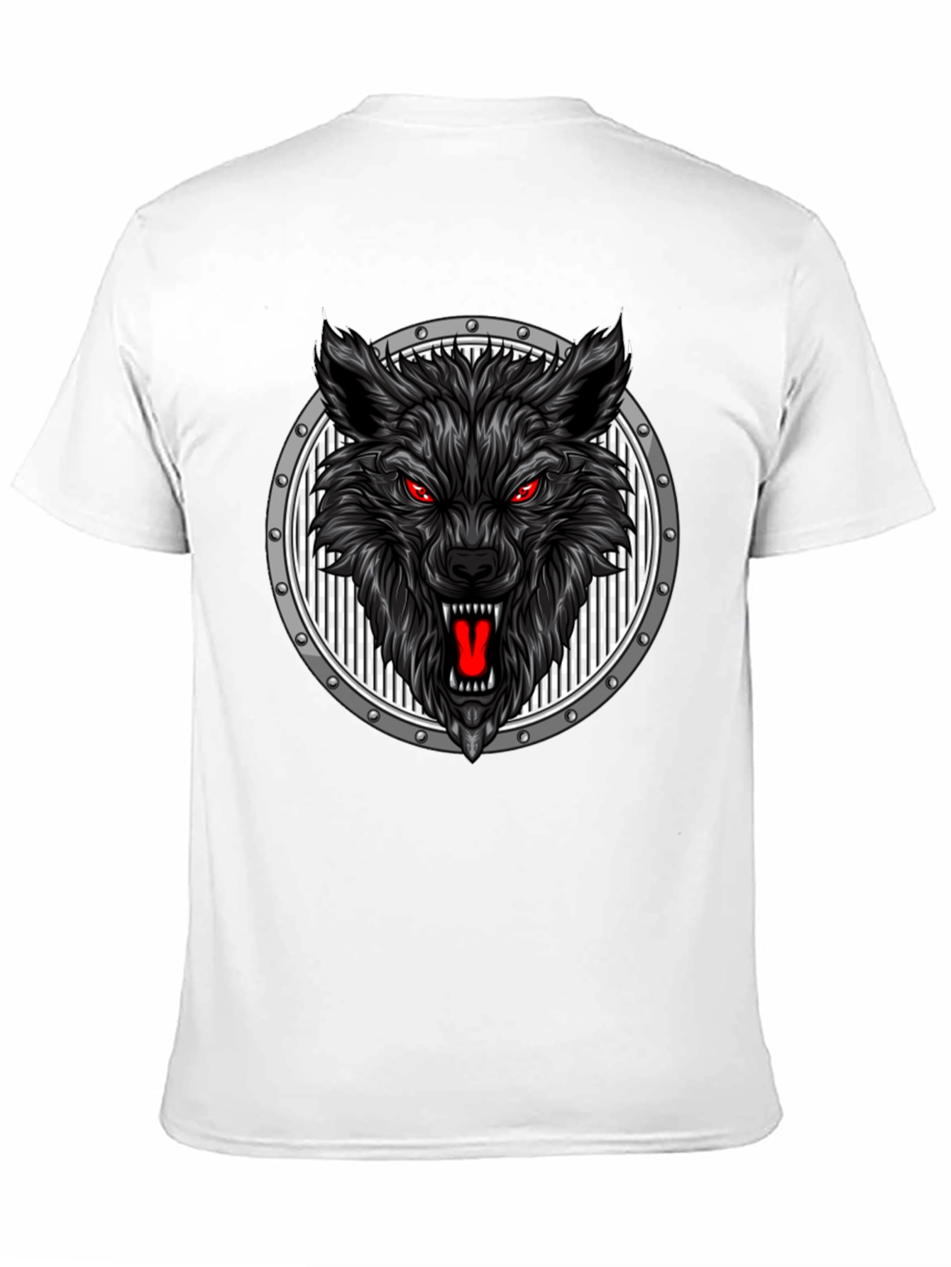 Black Wolf Head Graphic Black T-Shirt view 11